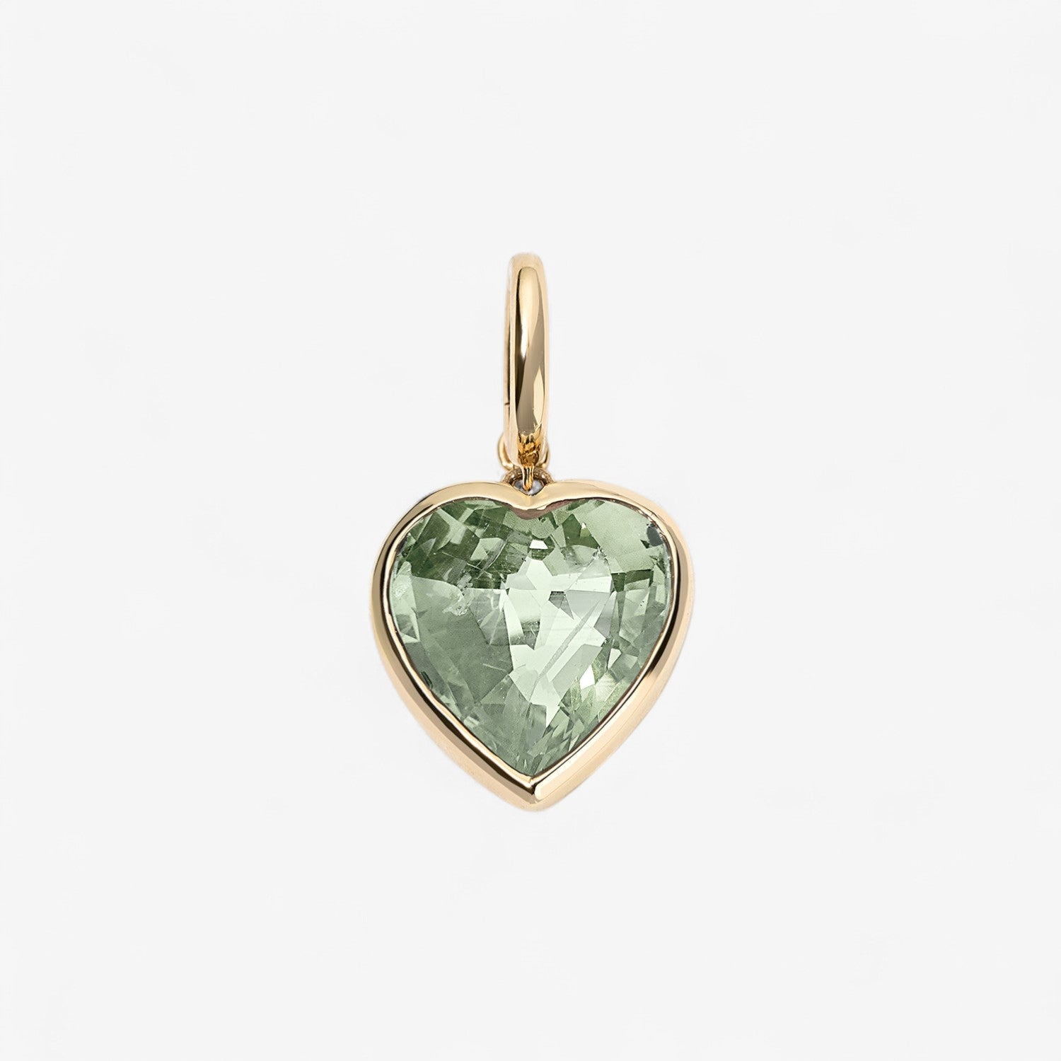 Green Prasiolite Heart Charm