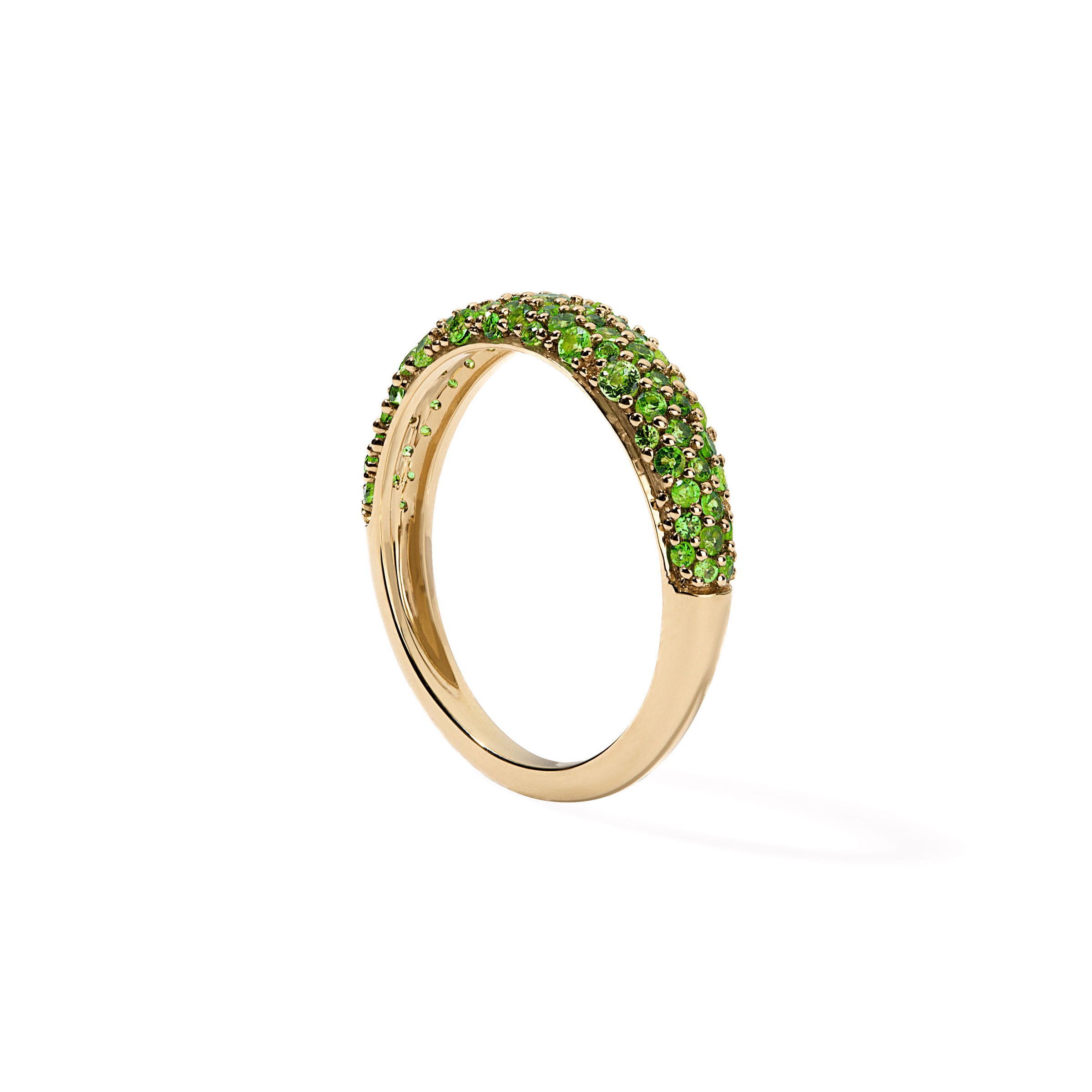 Green Tsavorite Pave Stack Ring