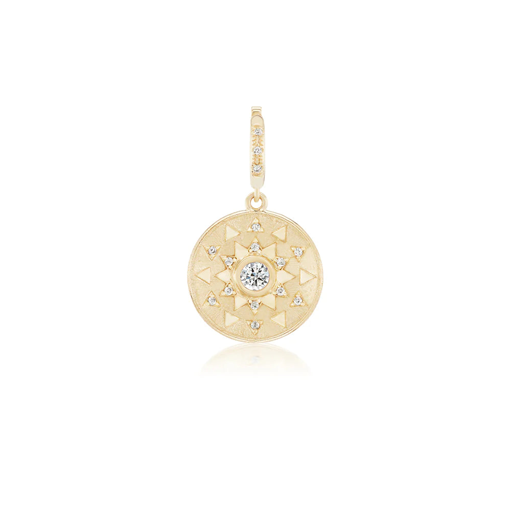 Mini Sun Sign Diamond and Gemstone Medallion