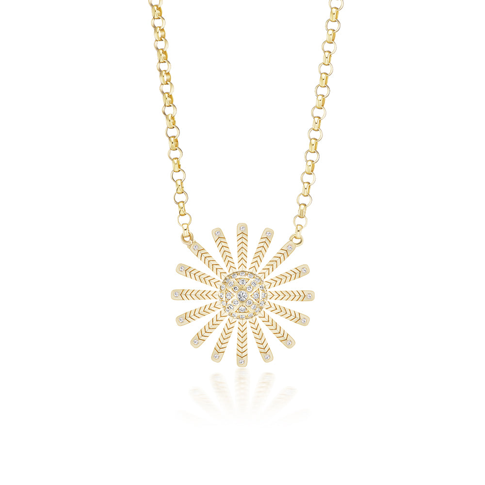 Mini Sunflower Diamond Pendant