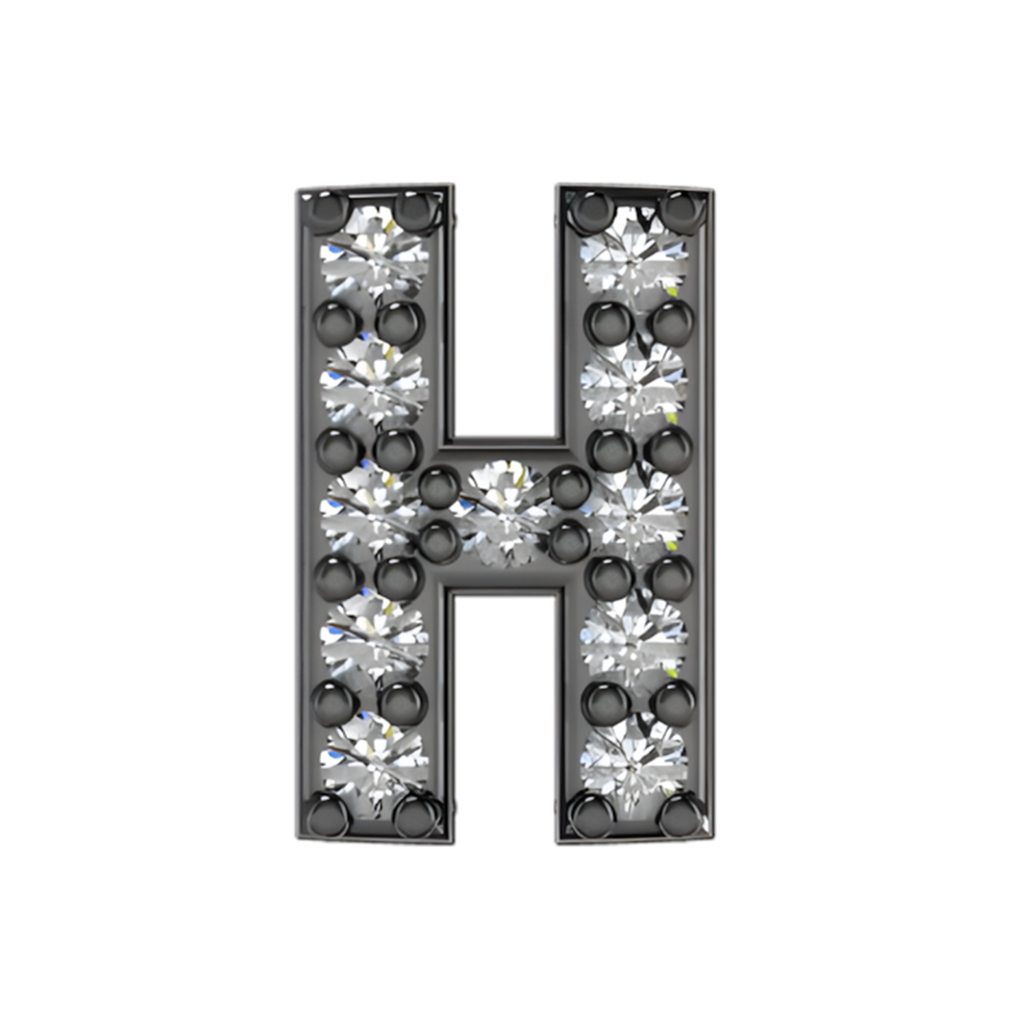Slider Pave Letter H Charm