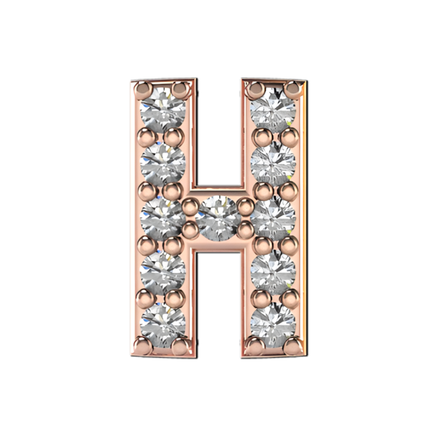 Slider Pave Letter H Charm