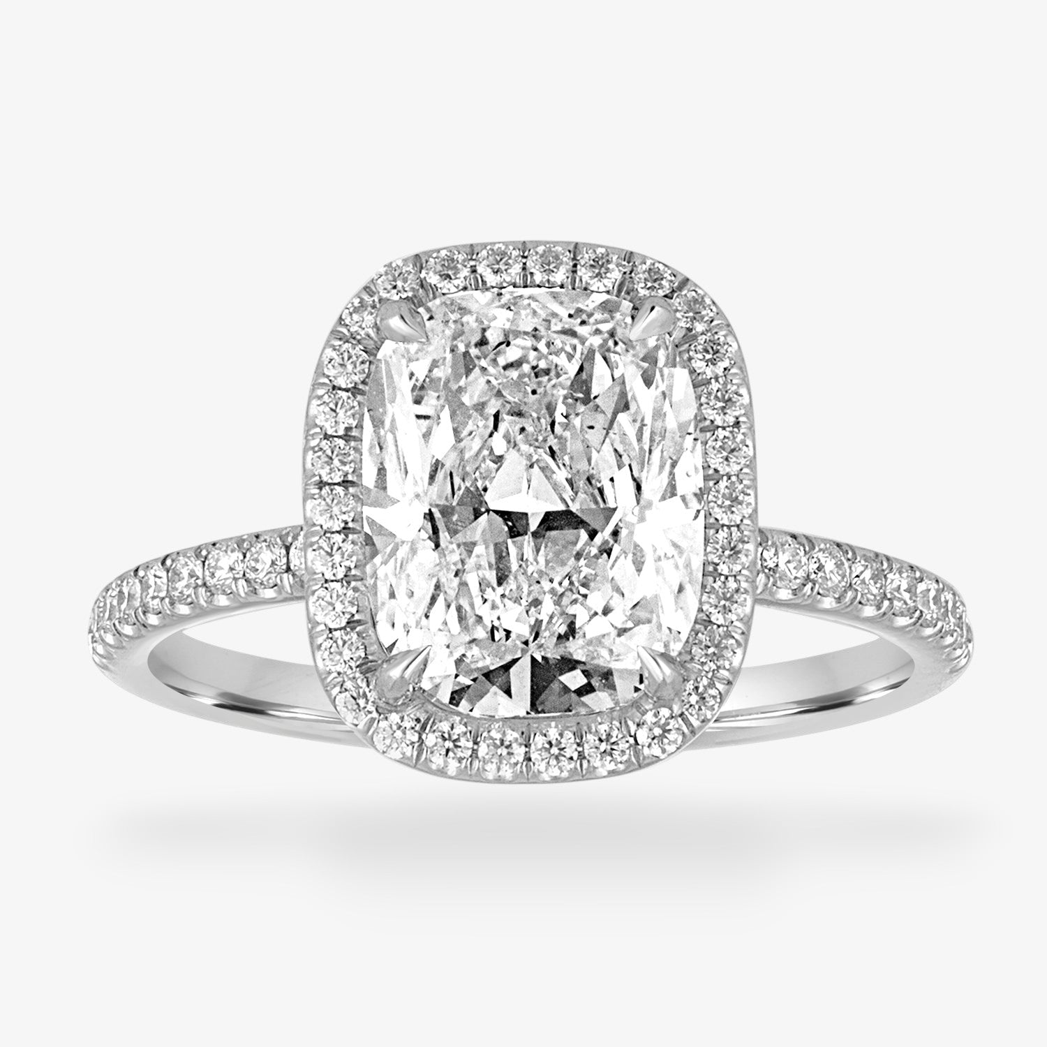 Halo Engagement Ring Platinum Cushion