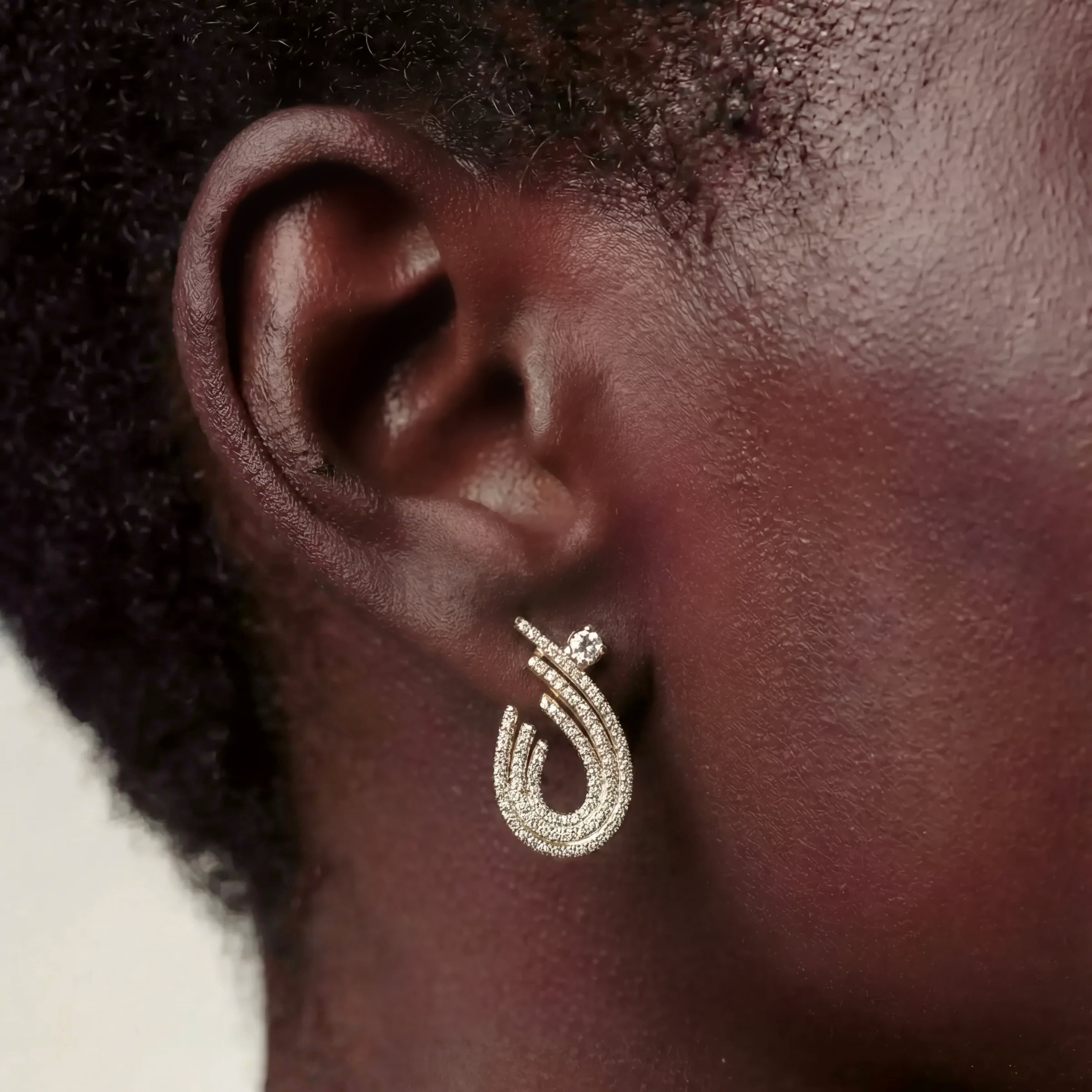 Astrid Pave Flare Statement Earrings