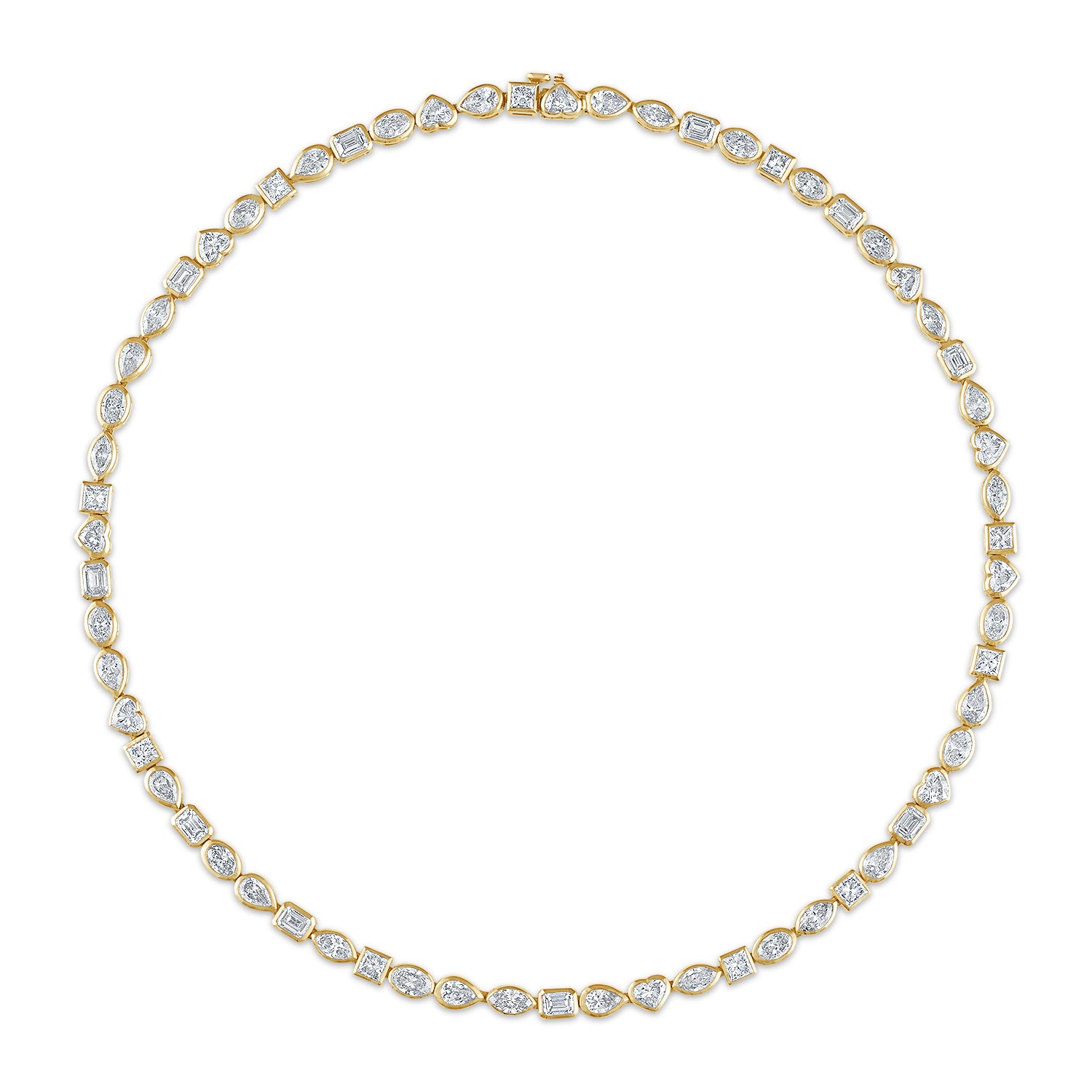 Fancy Bezel Multi Shape Tennis Necklace