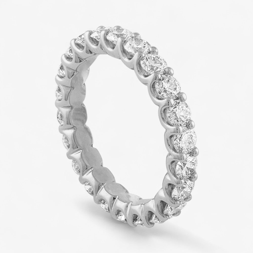 Round Diamond Scalloped Eternity Band