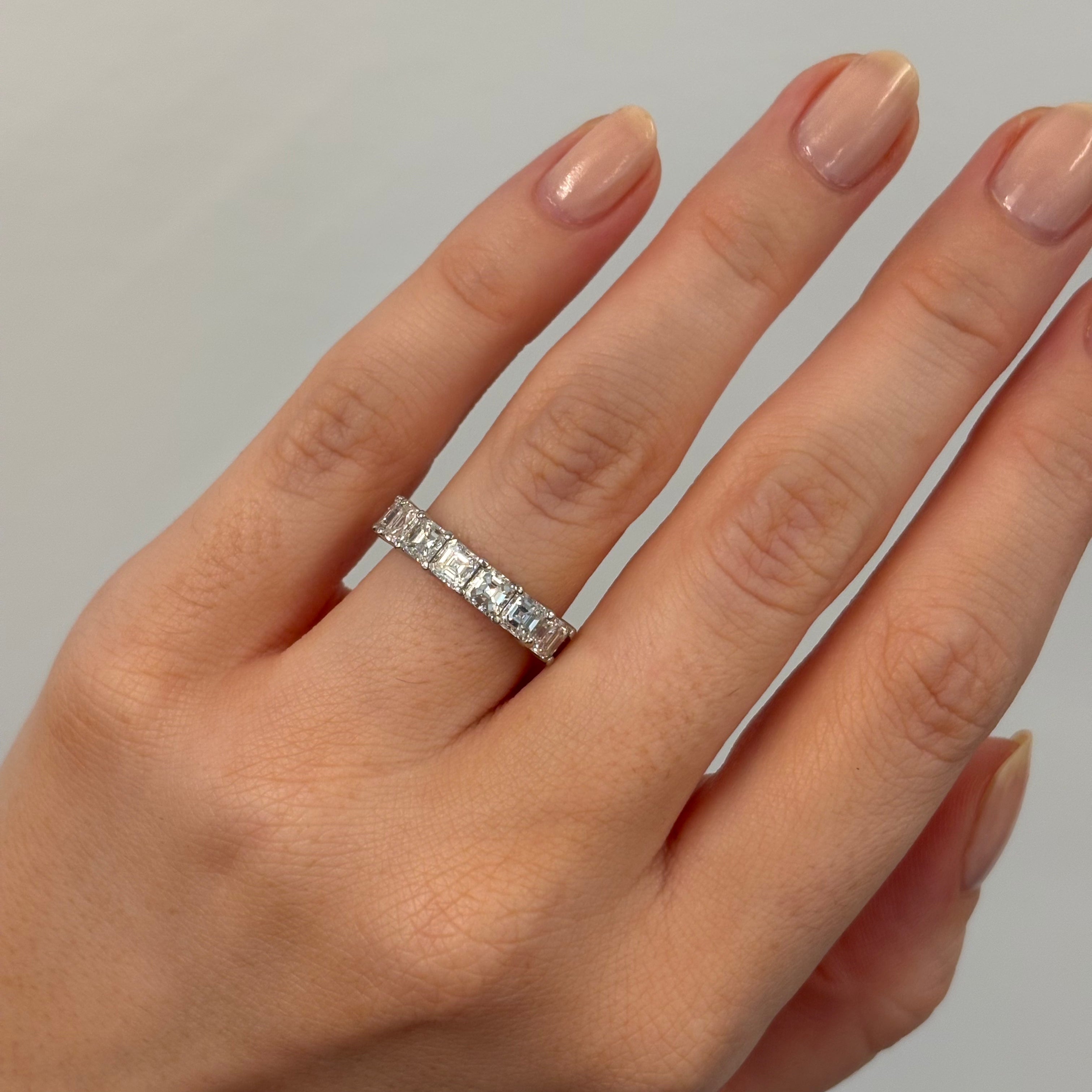 7 Stone Asscher Cut Diamond Band