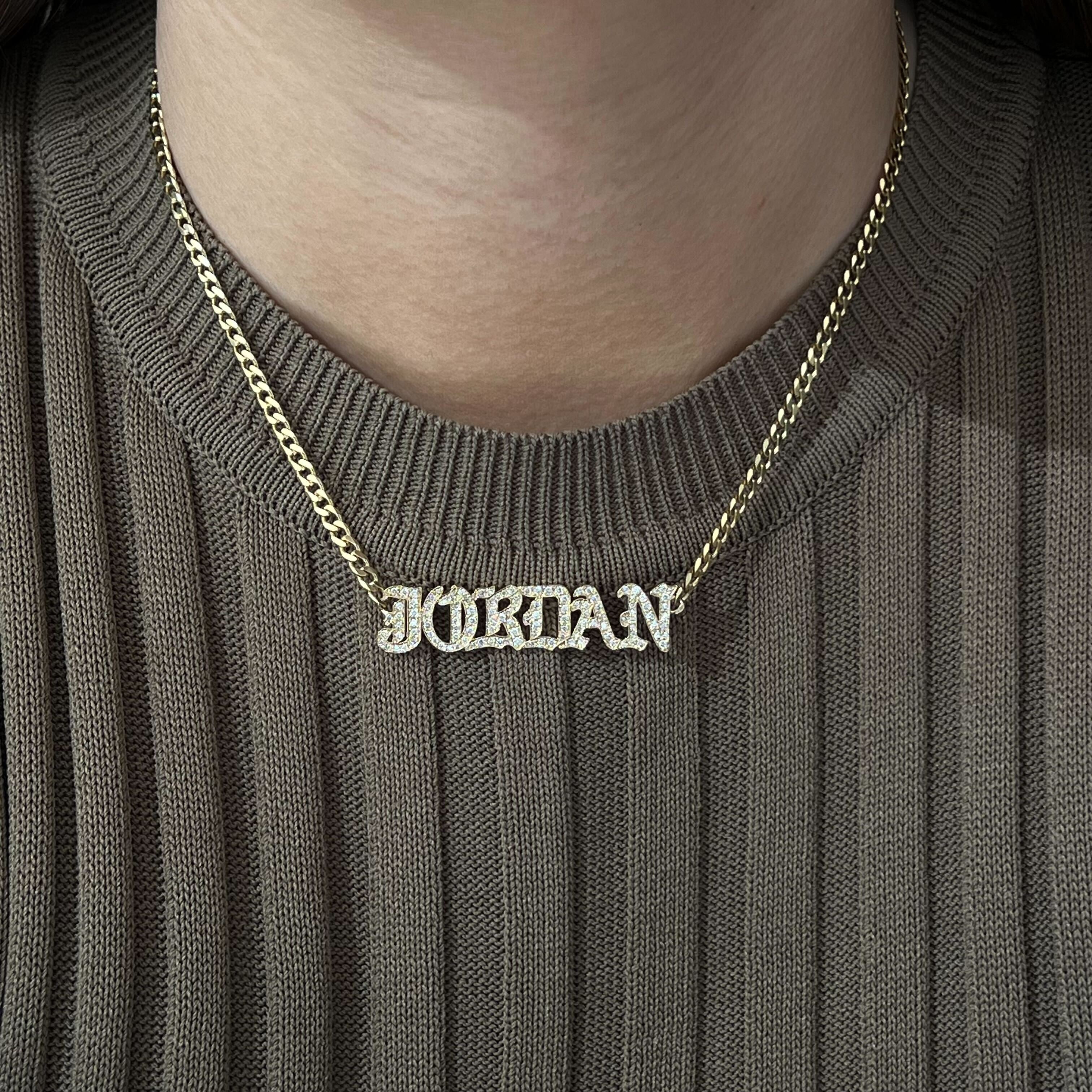 Victorian Gold and Diamond Name Necklace