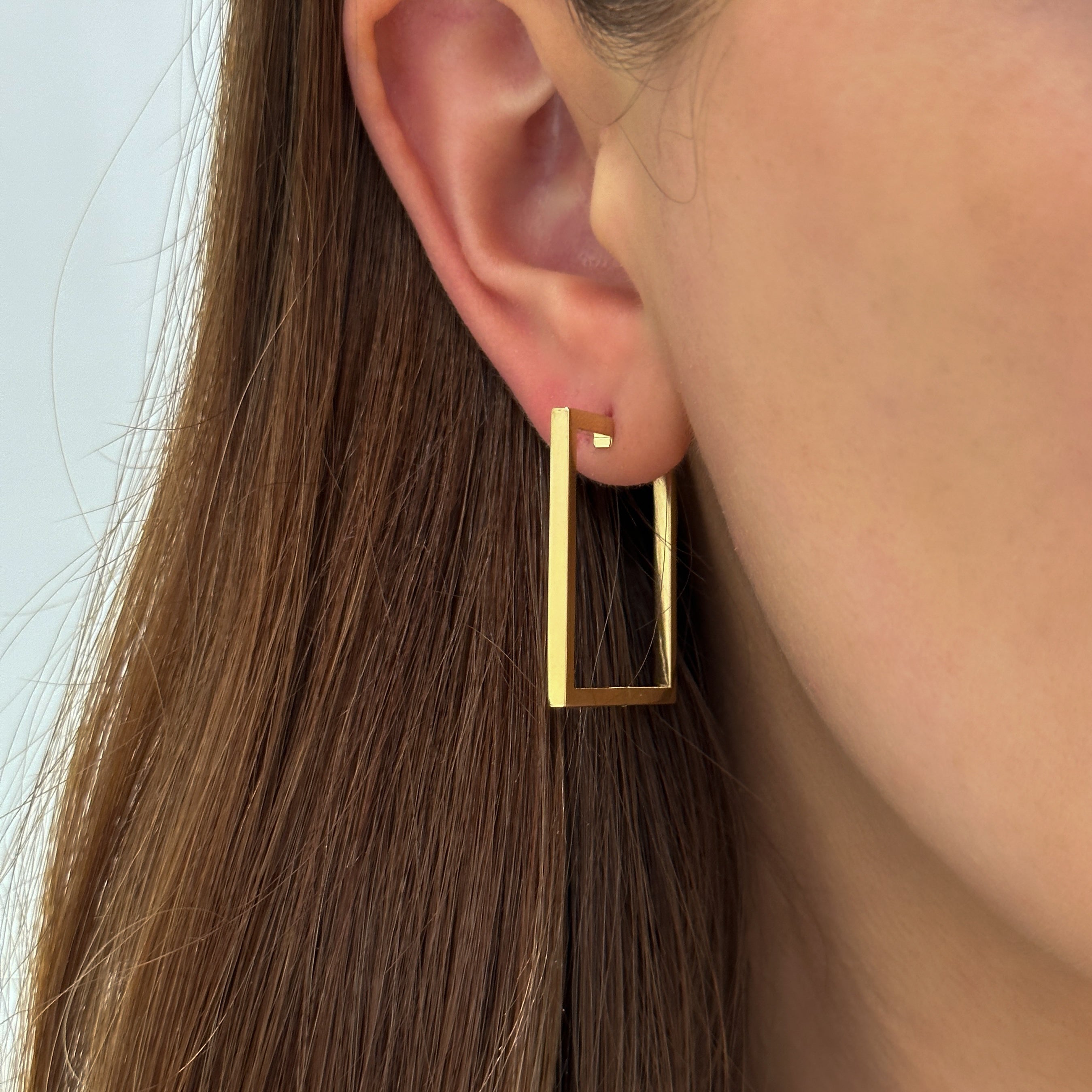 Big Square Shape Gold Hoops – www.zewar.co