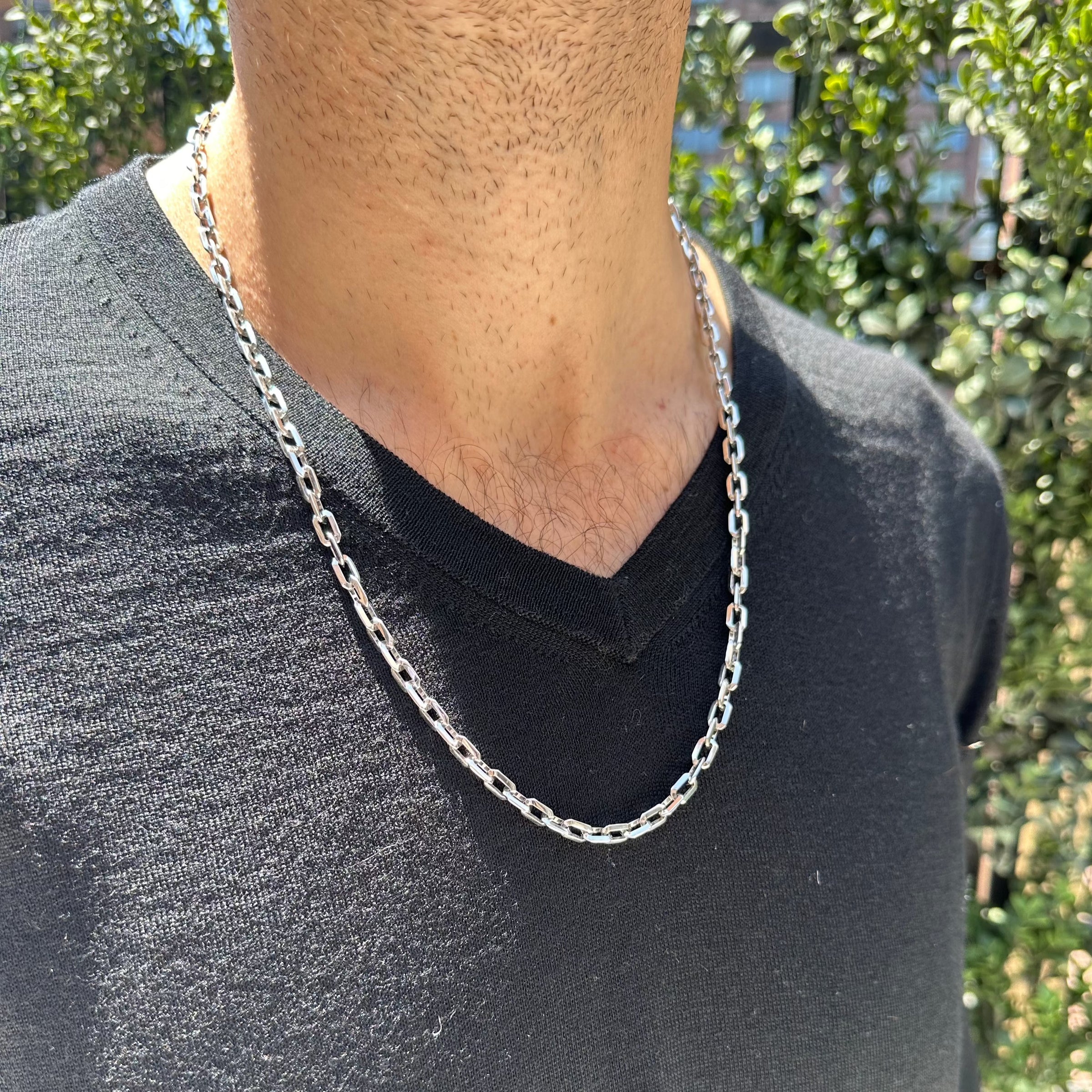 Men's Octagon Long Link Fancy Necklace