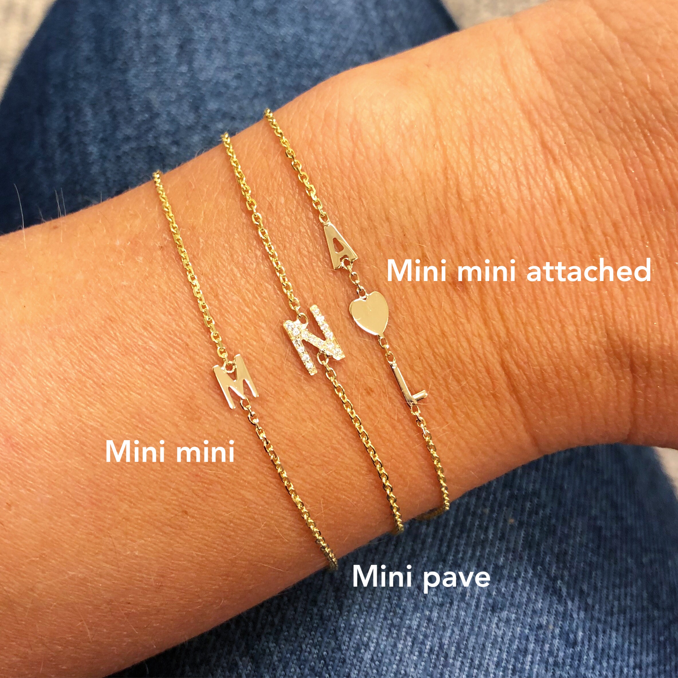 Mini Pave Initial Bracelet