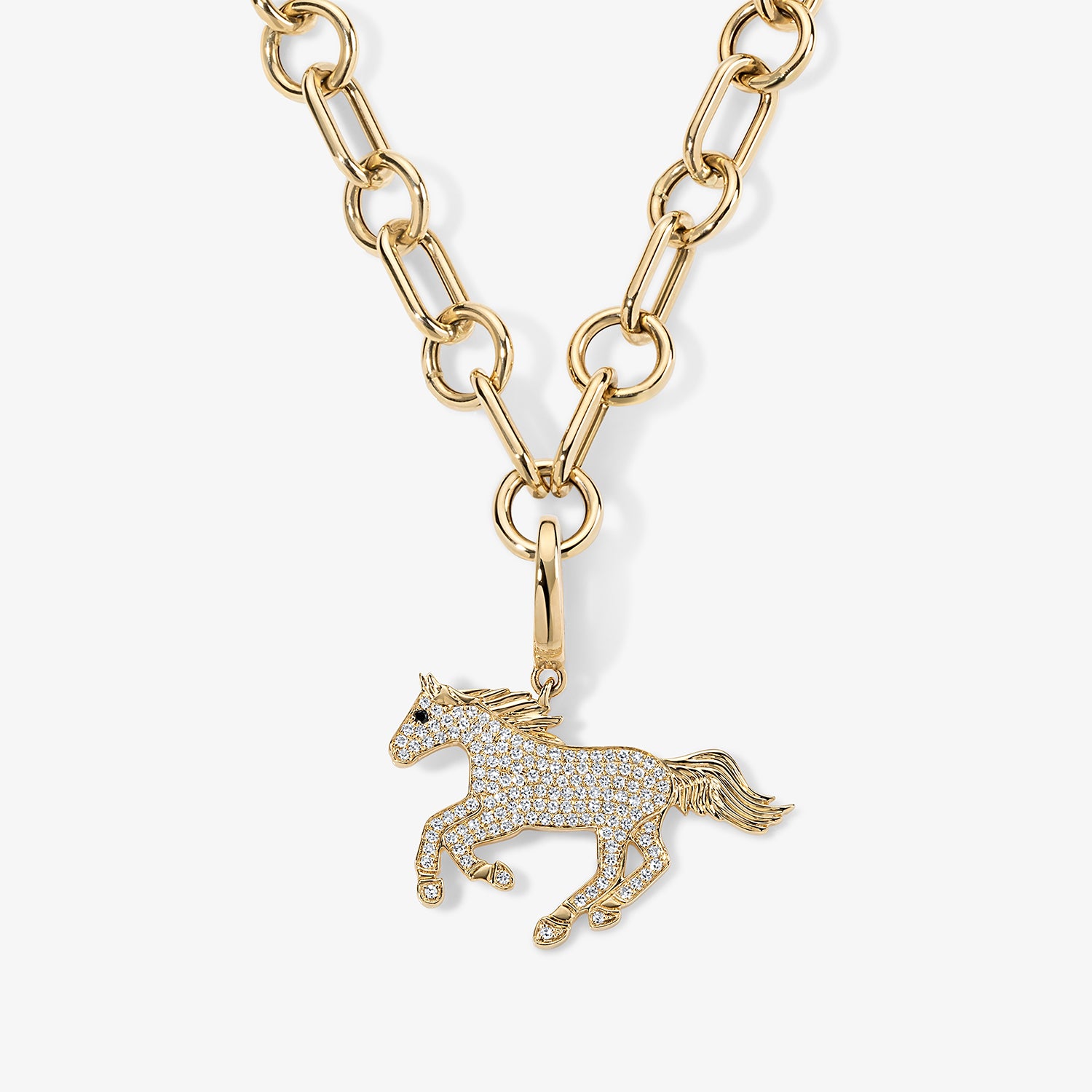 Large Token Pave Horse Charm