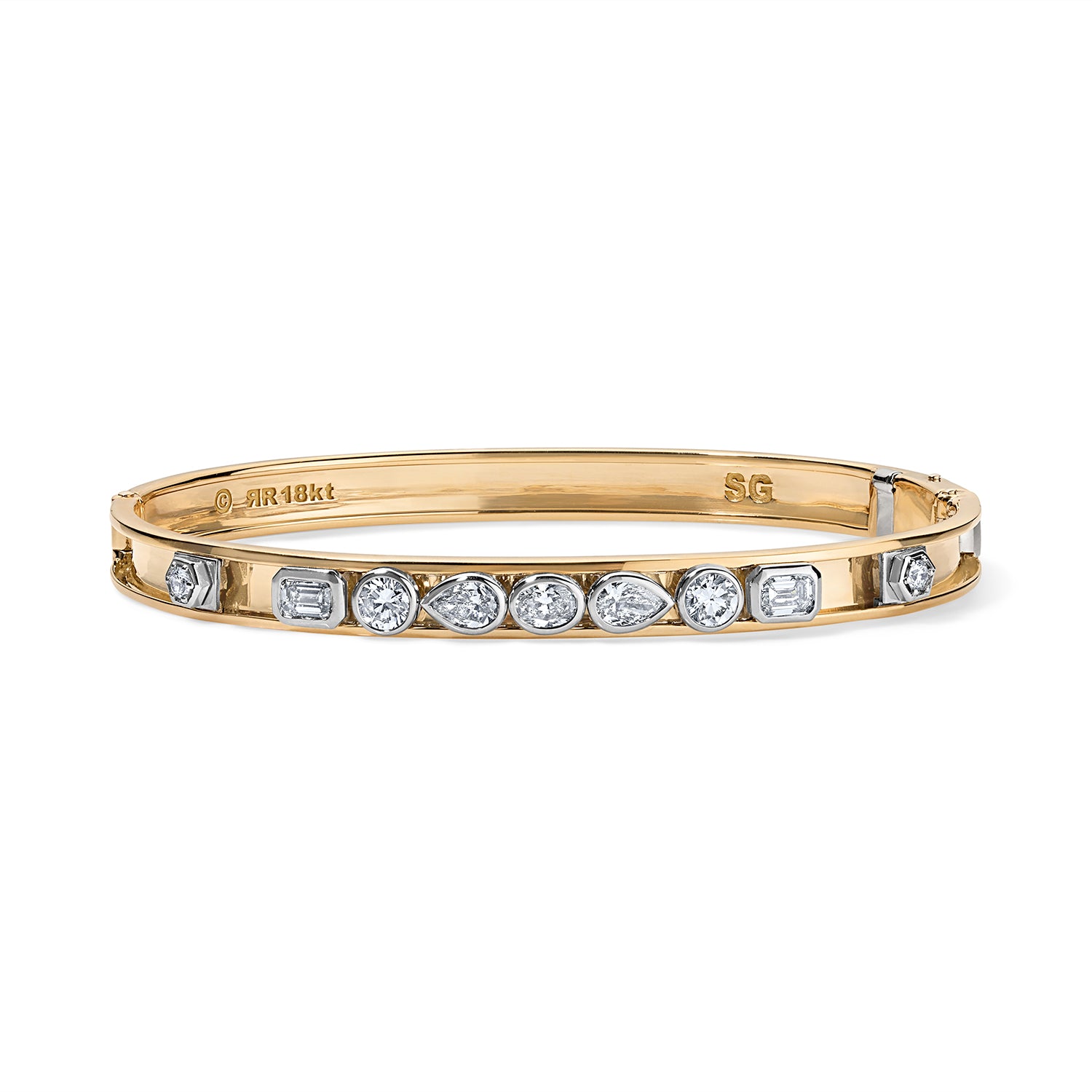 Fancy Bezel Diamond Slider Bangle™