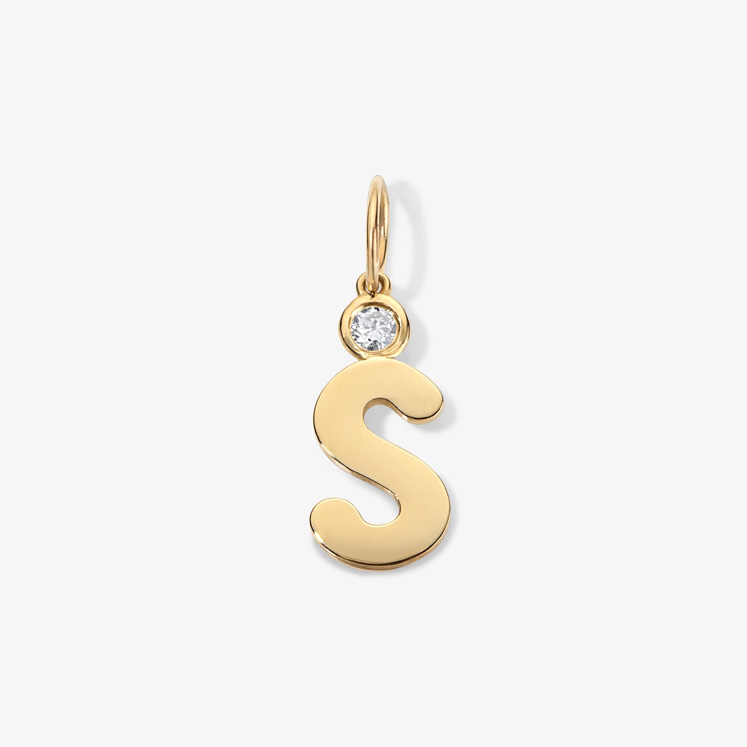 Bubble Initial Birthstone Charm