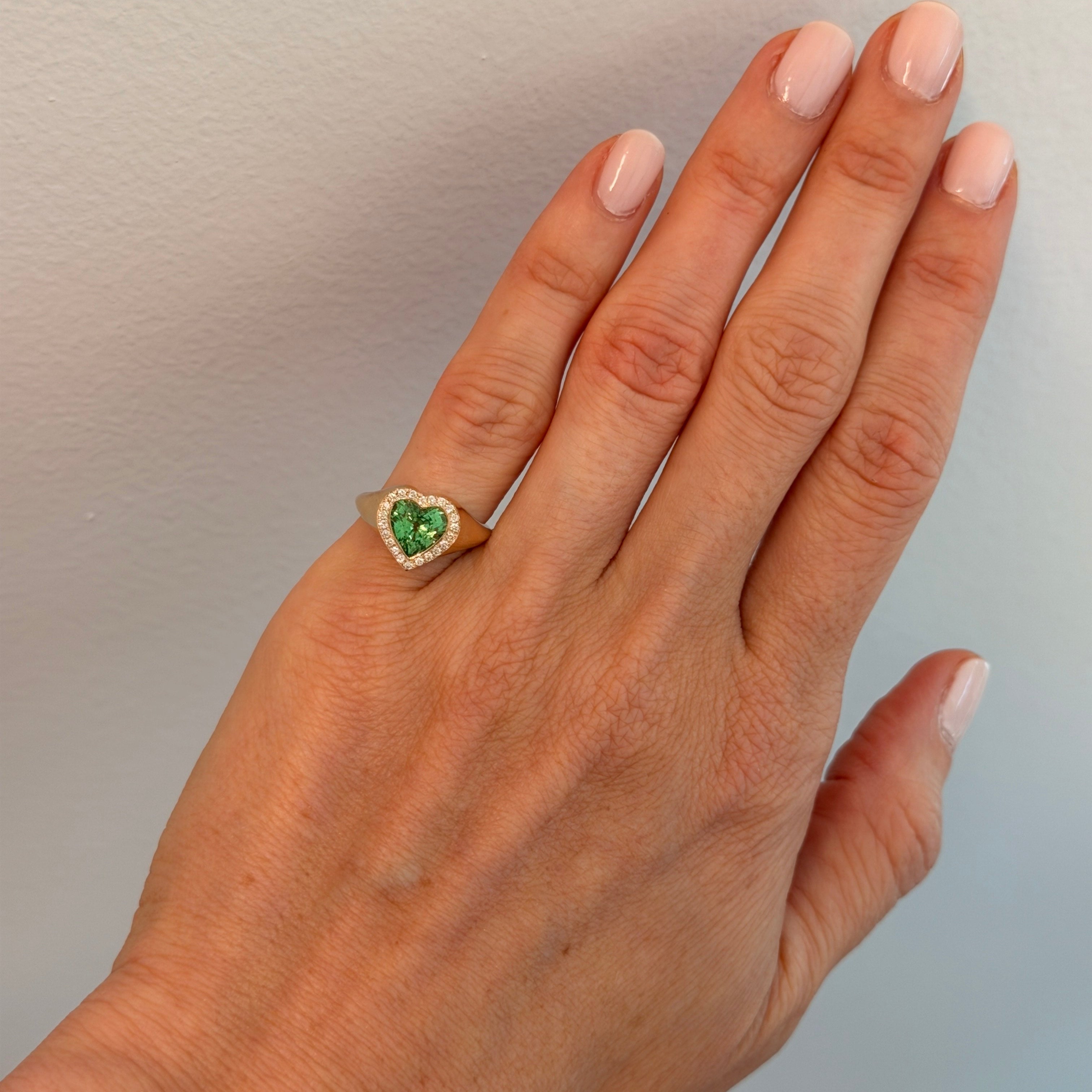 Vault Sale: Tsavorite Candy Button Pinky Ring size 4