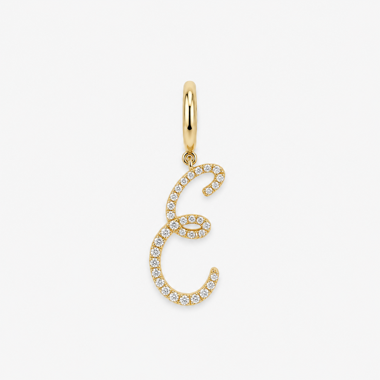 Vault Sale: Jumbo Pave Initial "E" in Vermeil