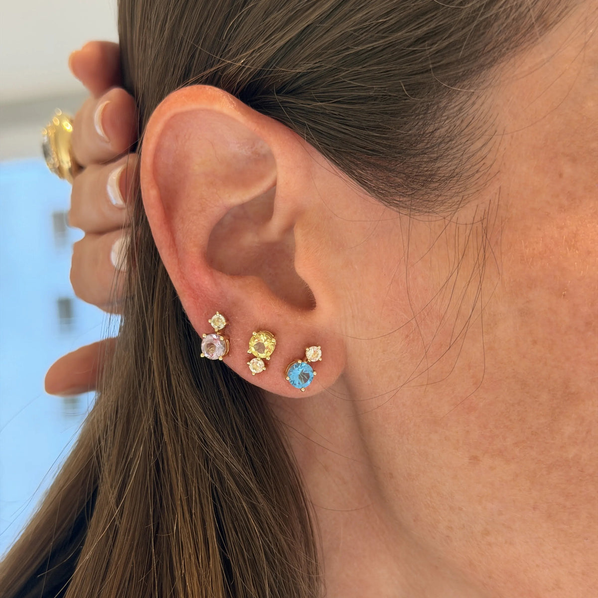 Mini Confetti Rose De France Amethyst Studs