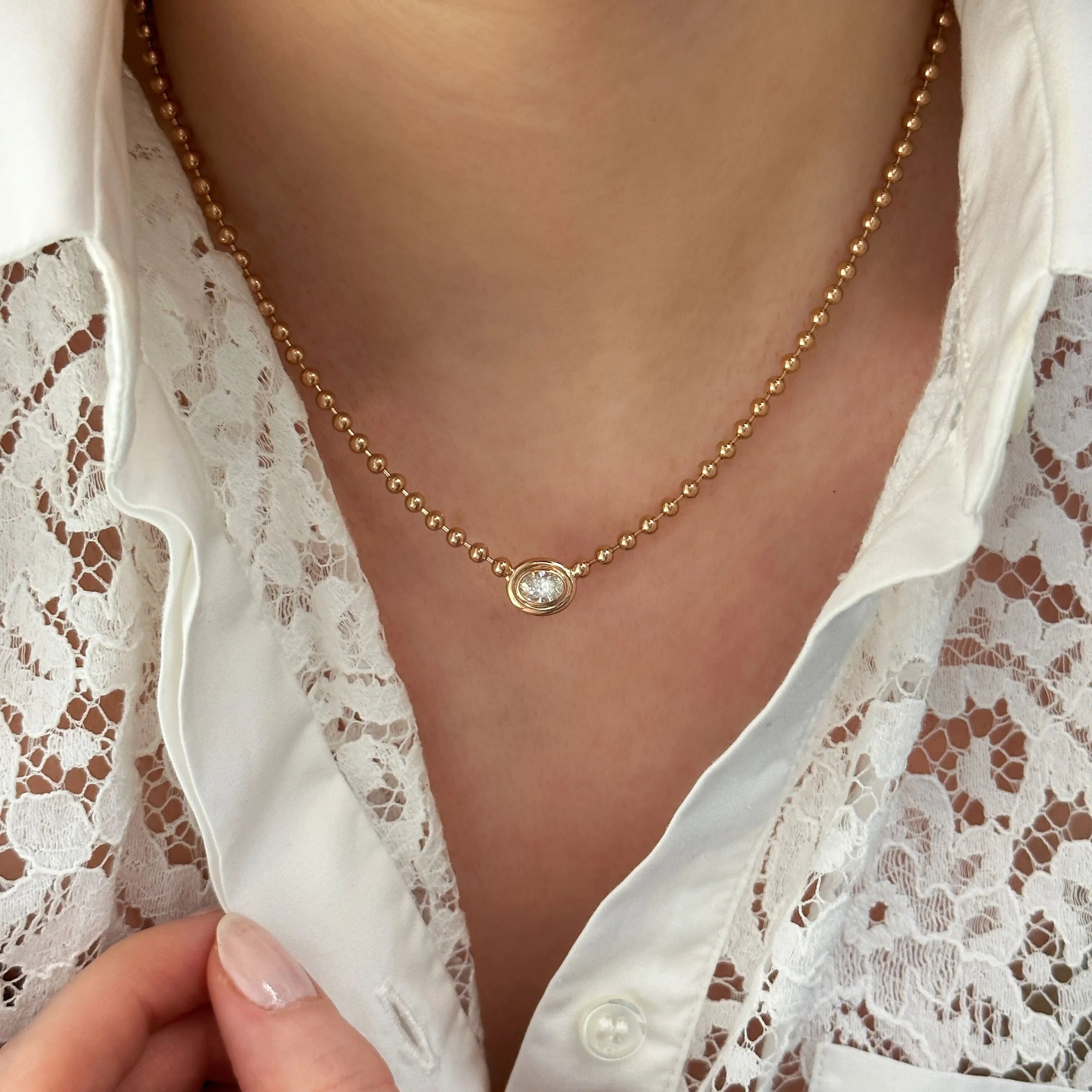 Double chain 2025 diamond necklace