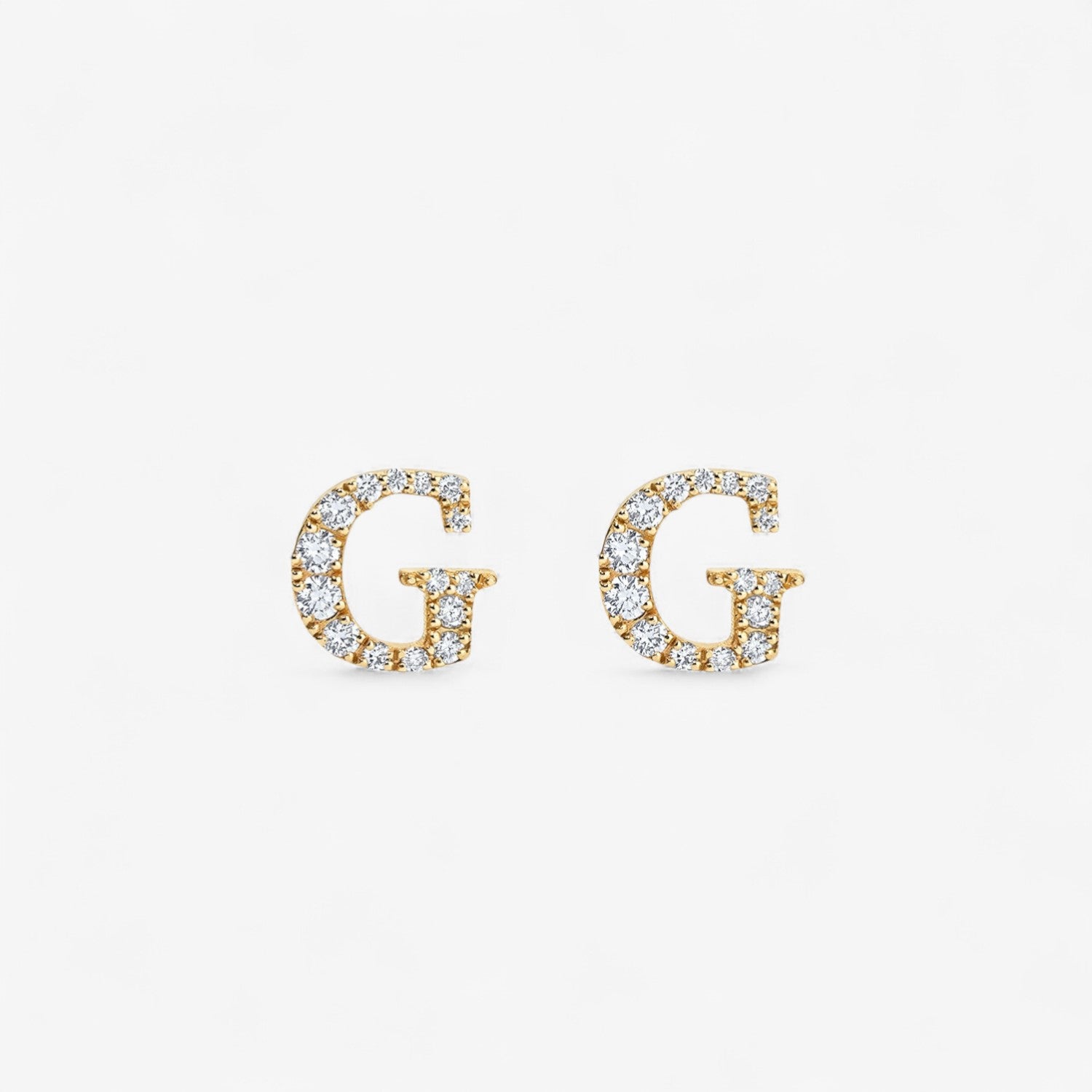Small Pave Initial Stud