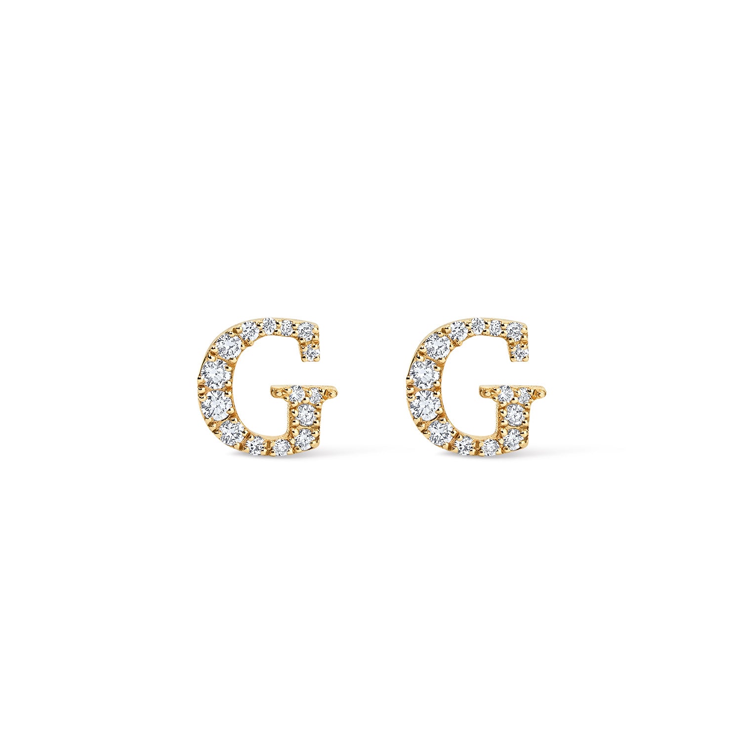 Small Pave Initial Stud