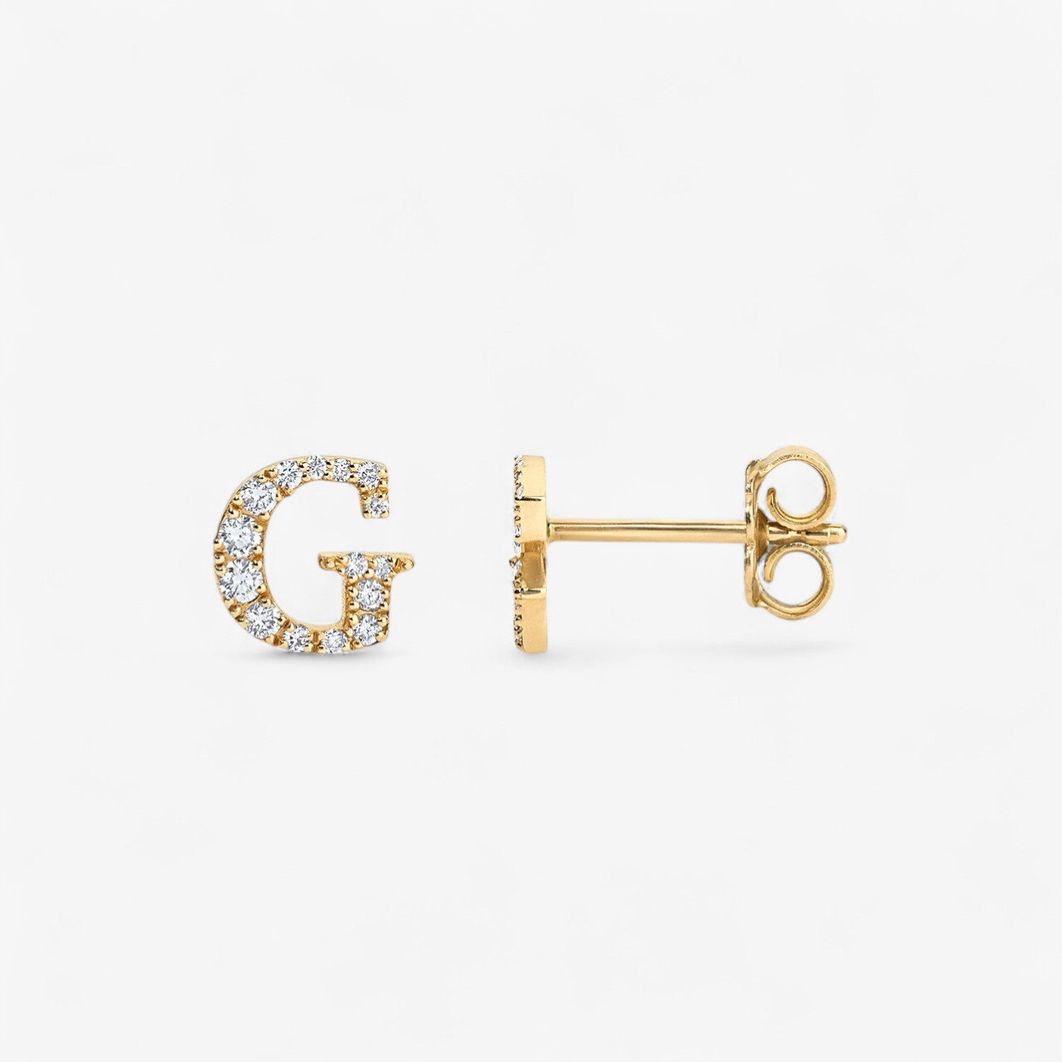 Small Pave Initial Stud