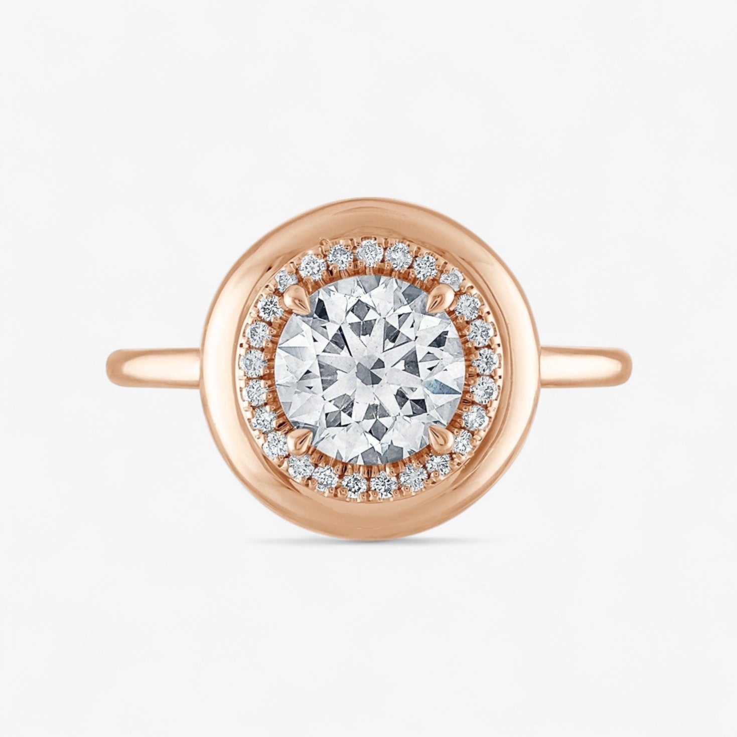 1.20ct Round Diamond Button Engagement Ring