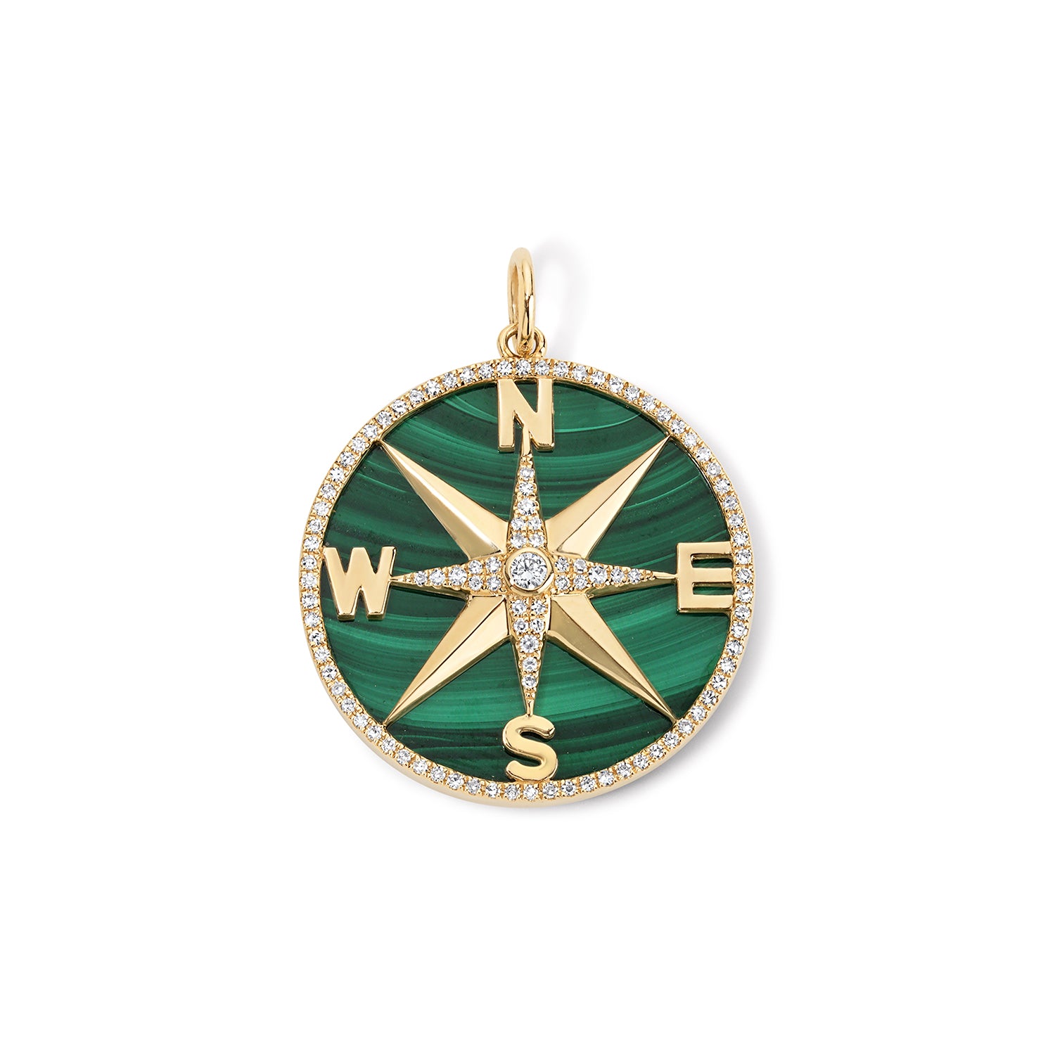 Malachite Compass Pendant