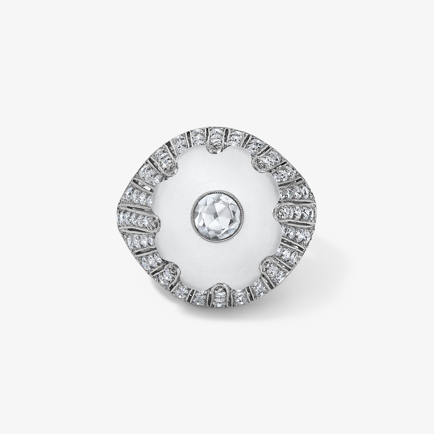 Rock Crystal and Diamond Ring