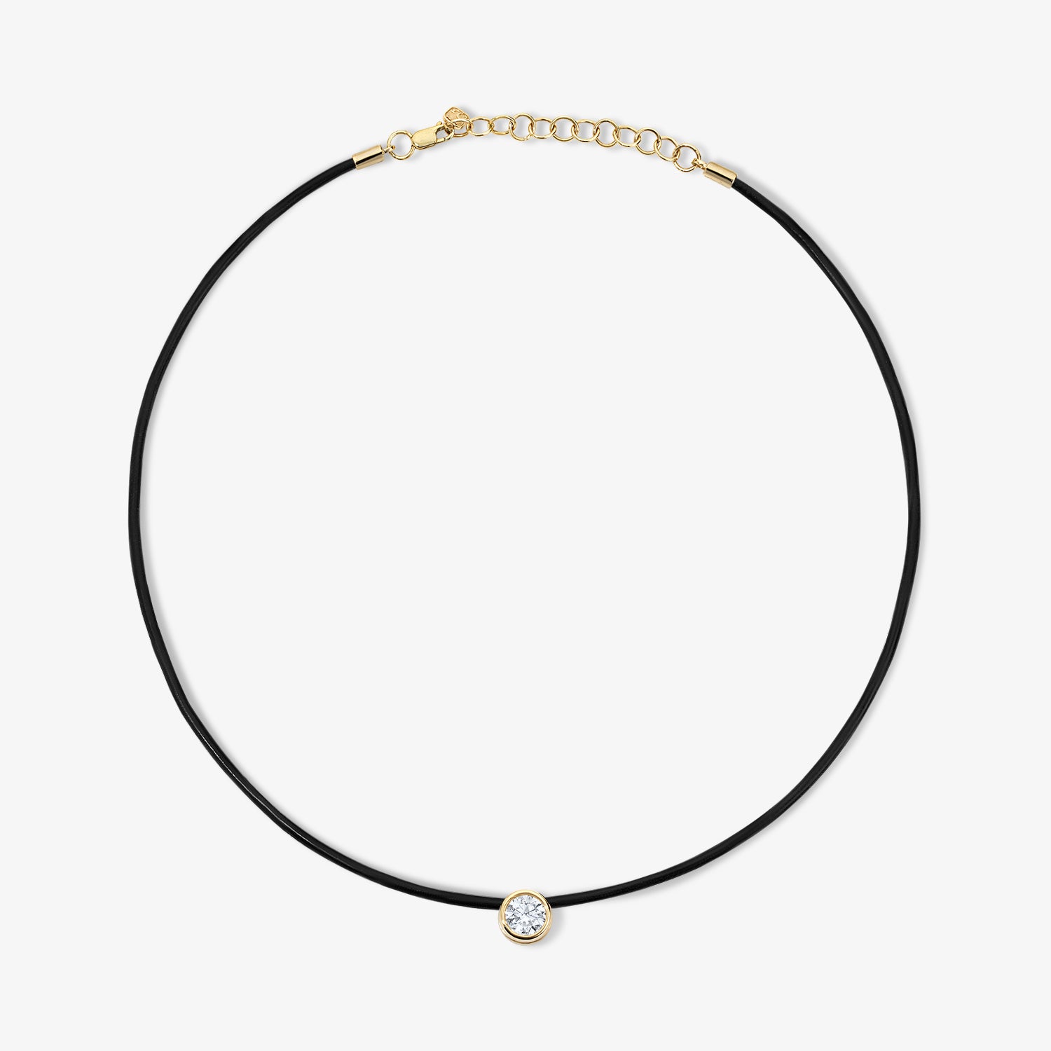 Round Cut Diamond Slider Necklace