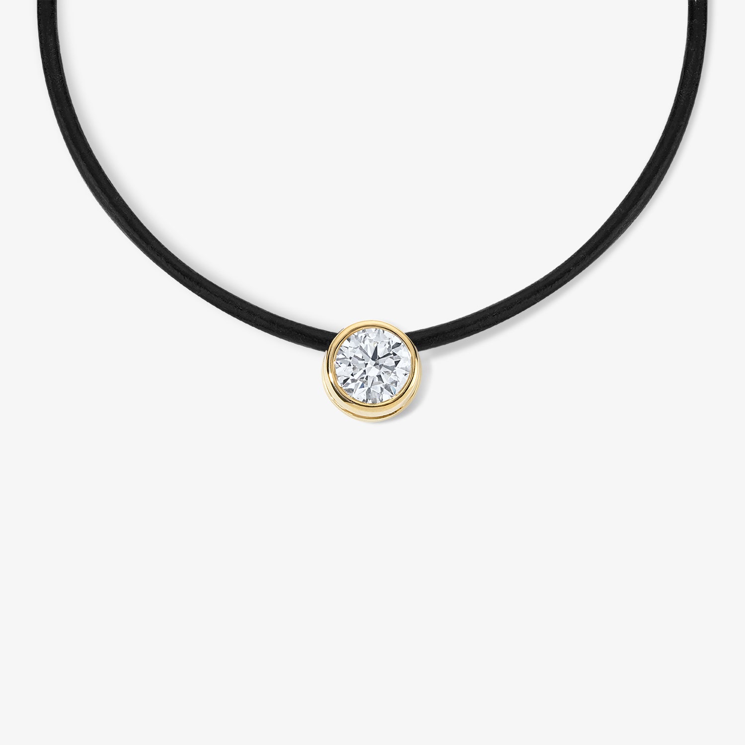 Round Cut Diamond Slider Necklace