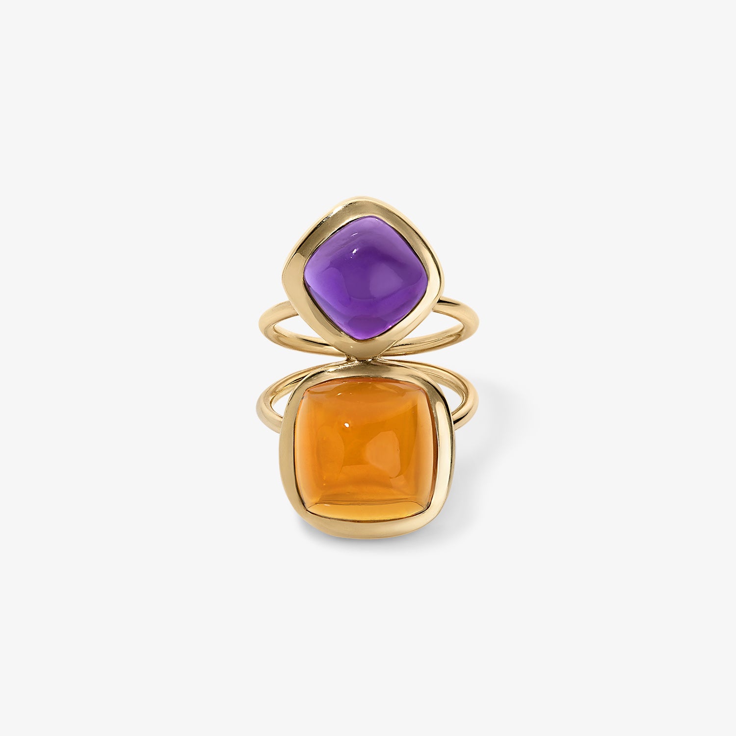 Cabochon Amethyst and Topaz Ring