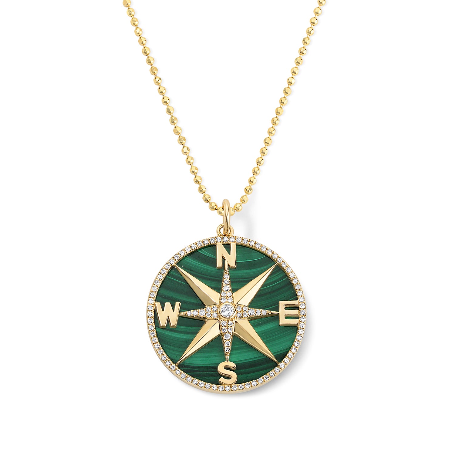 Malachite Compass Pendant