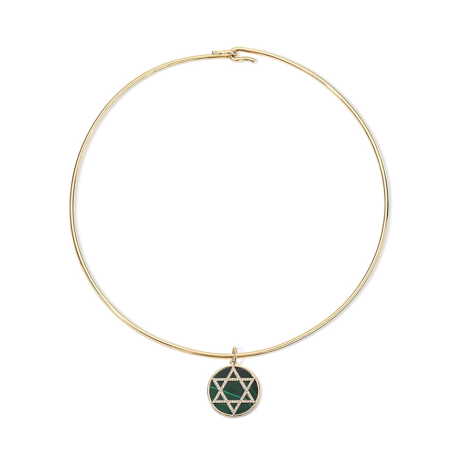 Malachite Star of David Pendant