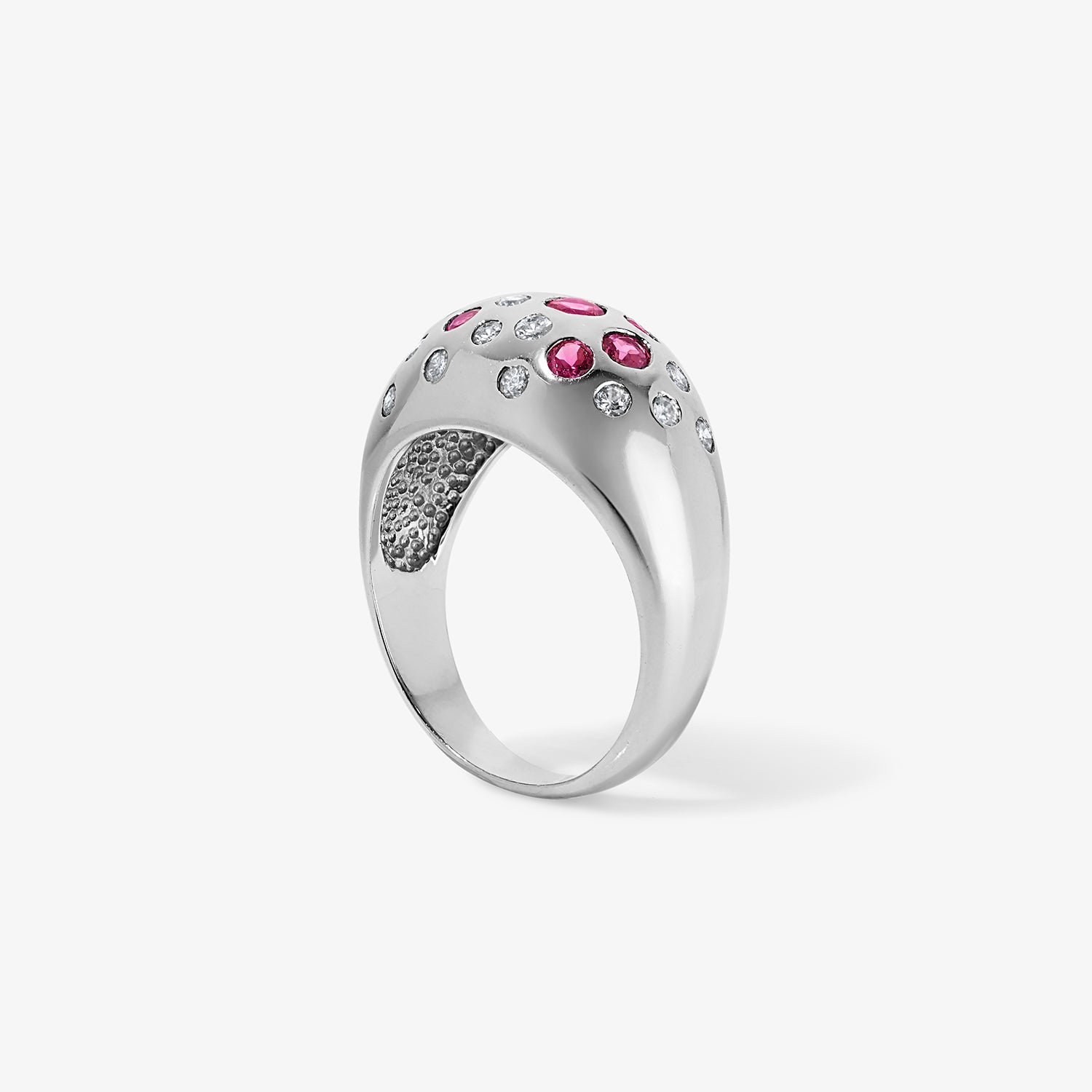 Pink Sapphire and Diamond Bombay Ring