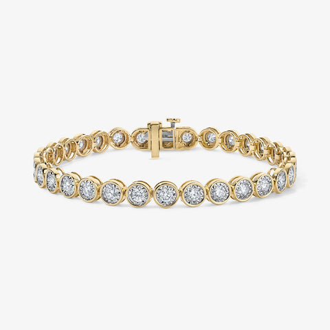 Maya Illusion Tennis Bracelet with seamless diamond setting on white background