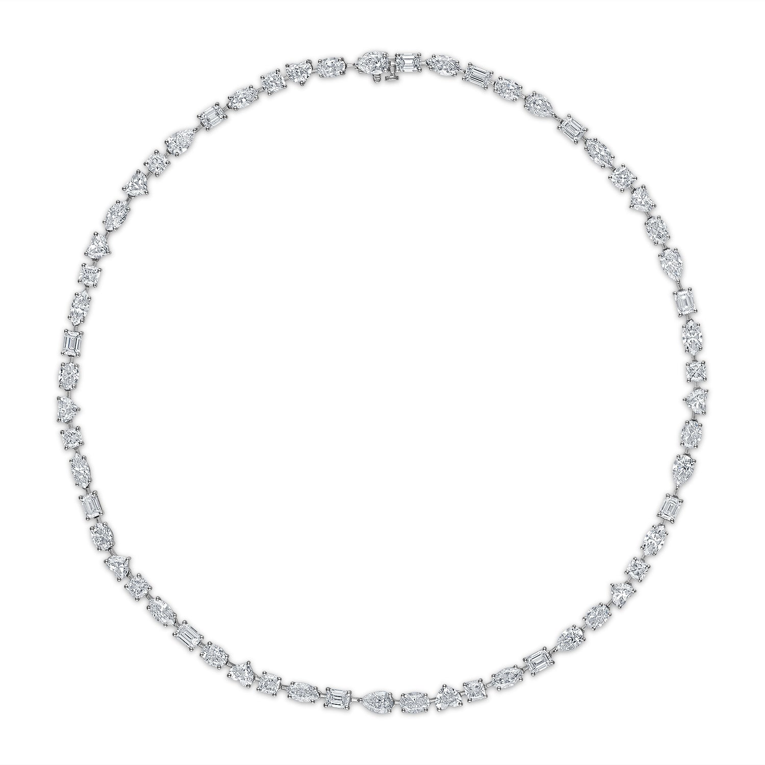 Multi Shape Diamond Tennis Necklace