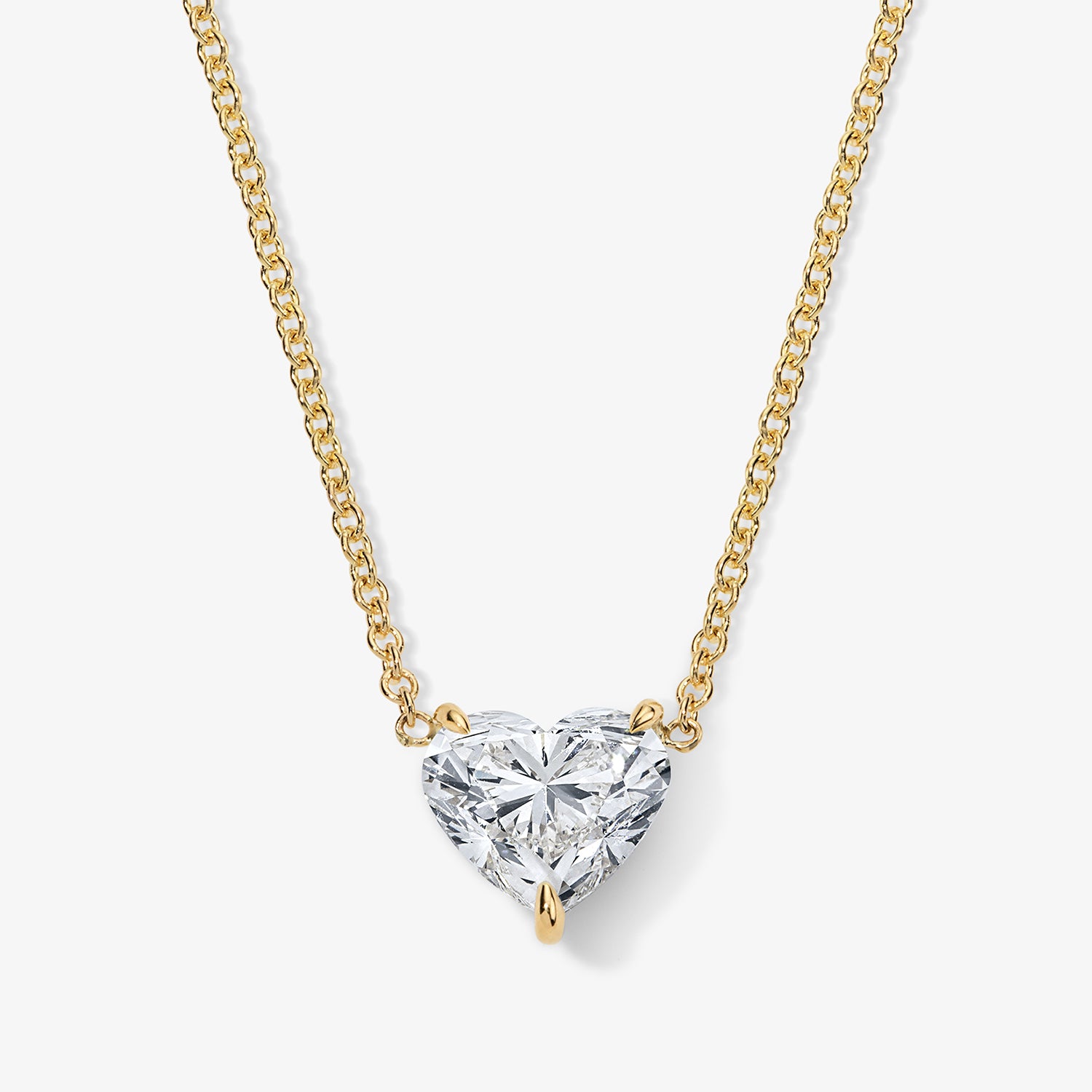 Signature 1.51ct Heart Solitaire Necklace 14K Yellow Gold