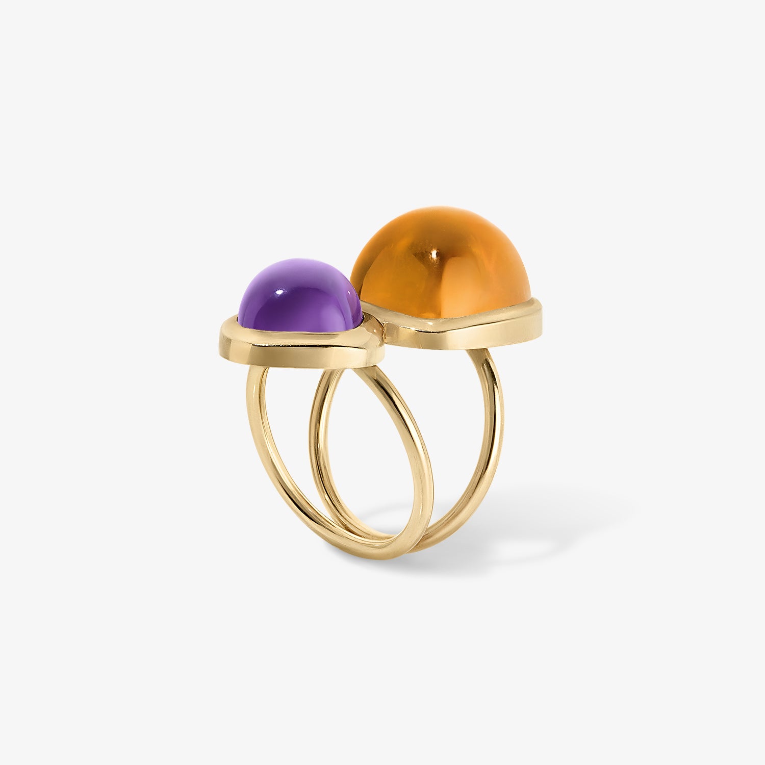 Cabochon Amethyst and Topaz Ring