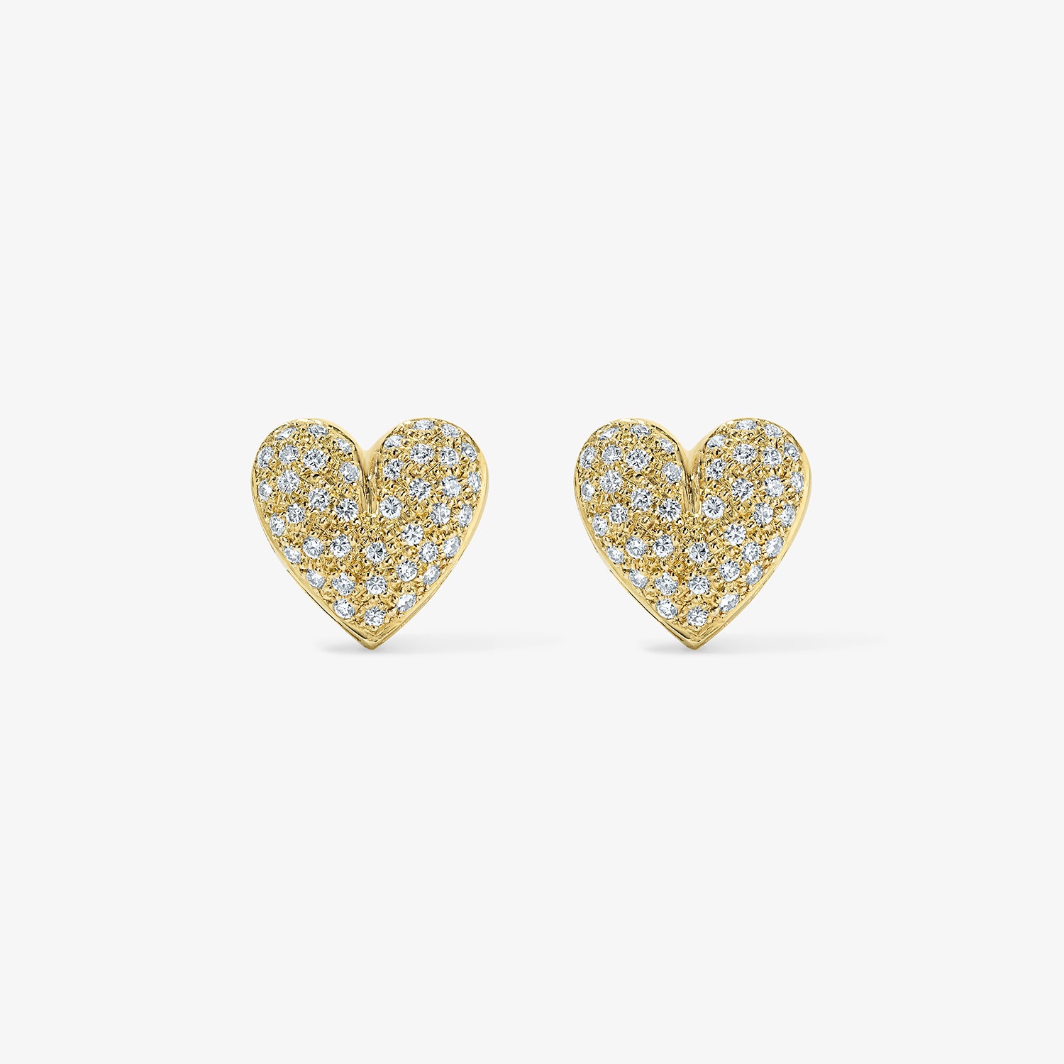 Vintage Pave Diamond Heart Earrings