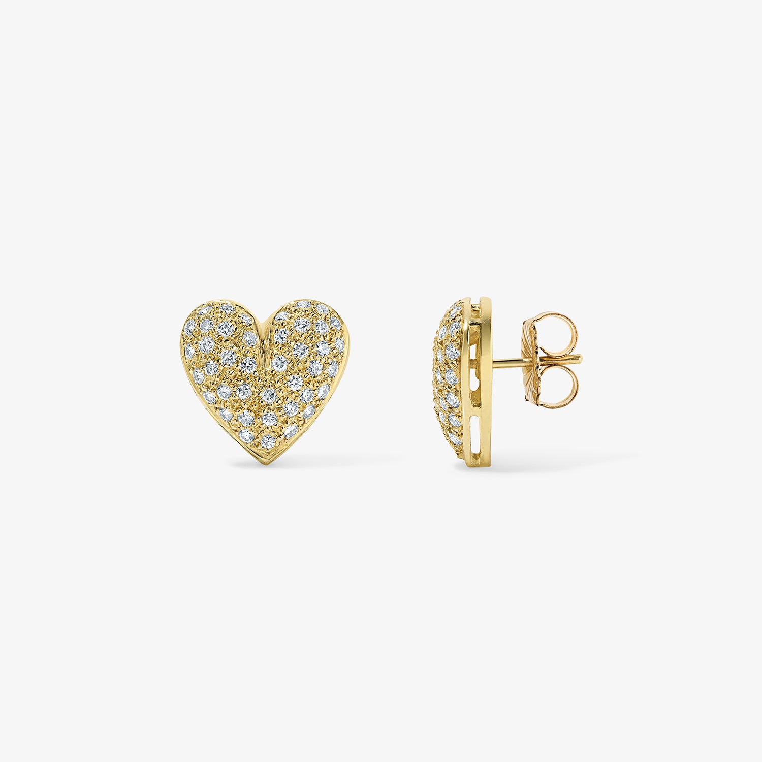 Vintage Pave Diamond Heart Earrings
