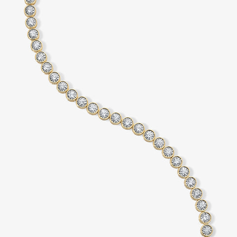 Woman wearing the Maya Illusion Tennis Bracelet styled for everyday wear