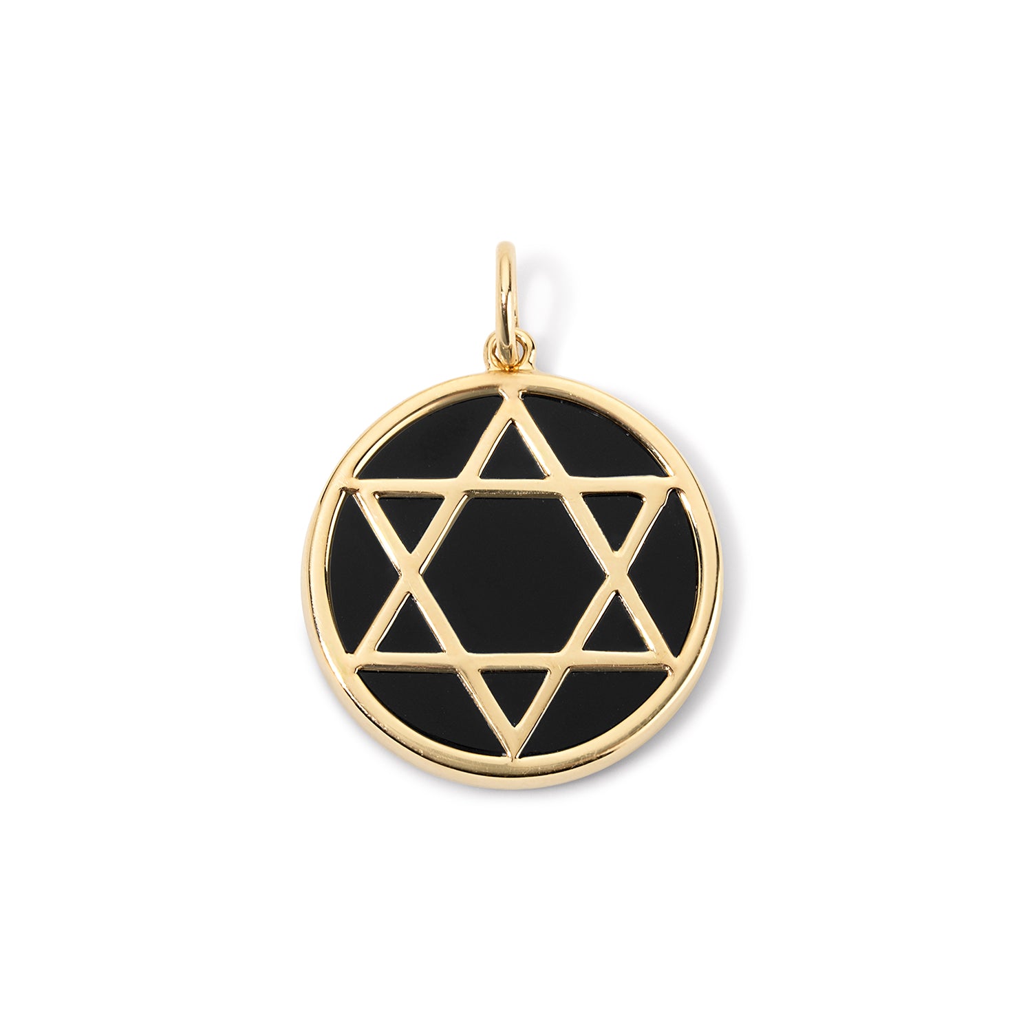 Black Agate Star of David Pendant