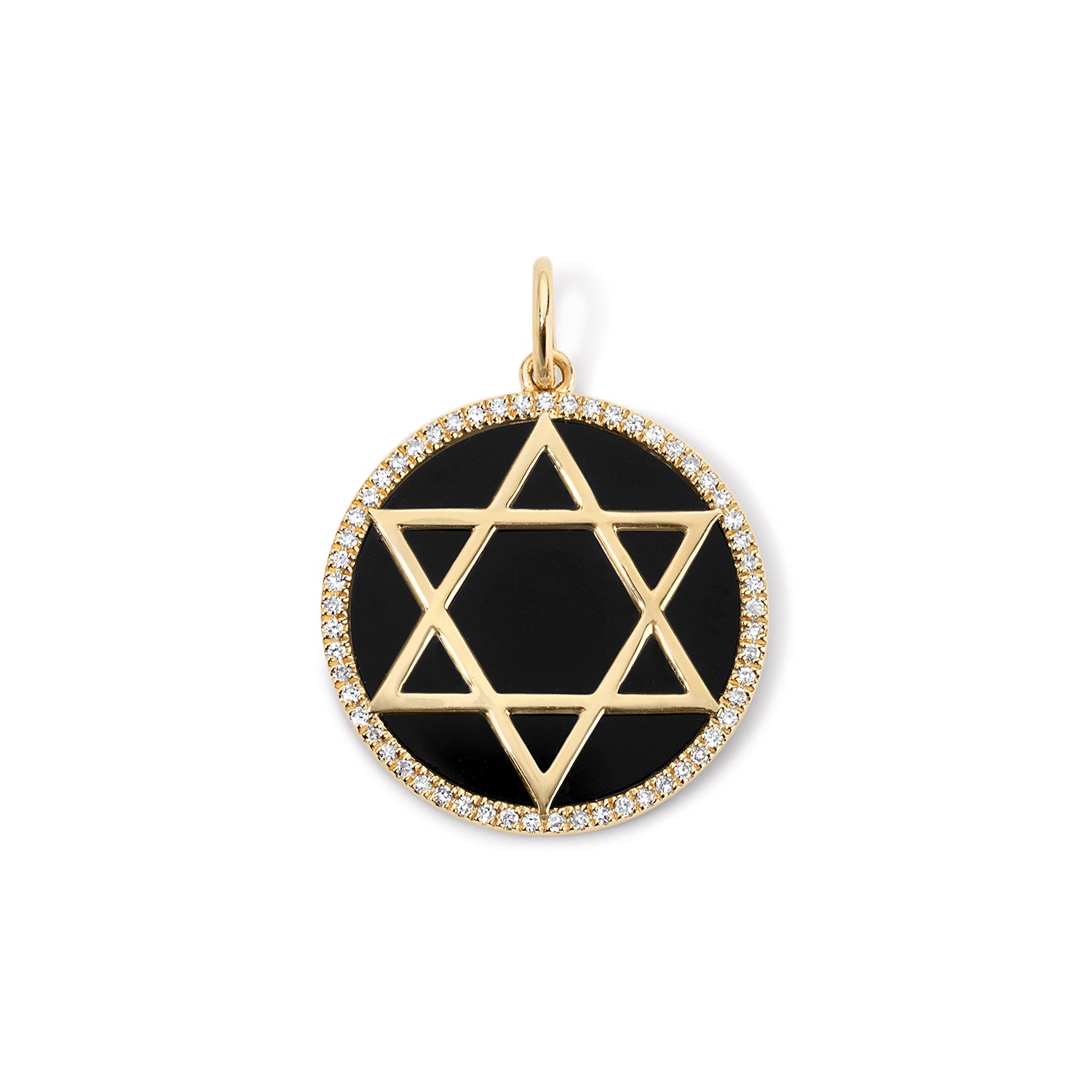 Black Agate Star of David Pendant