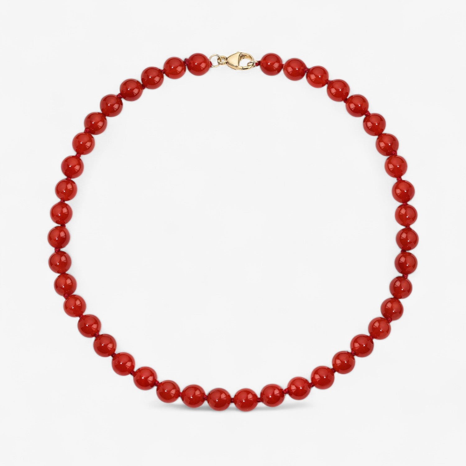 Red Agate Beaded Necklace