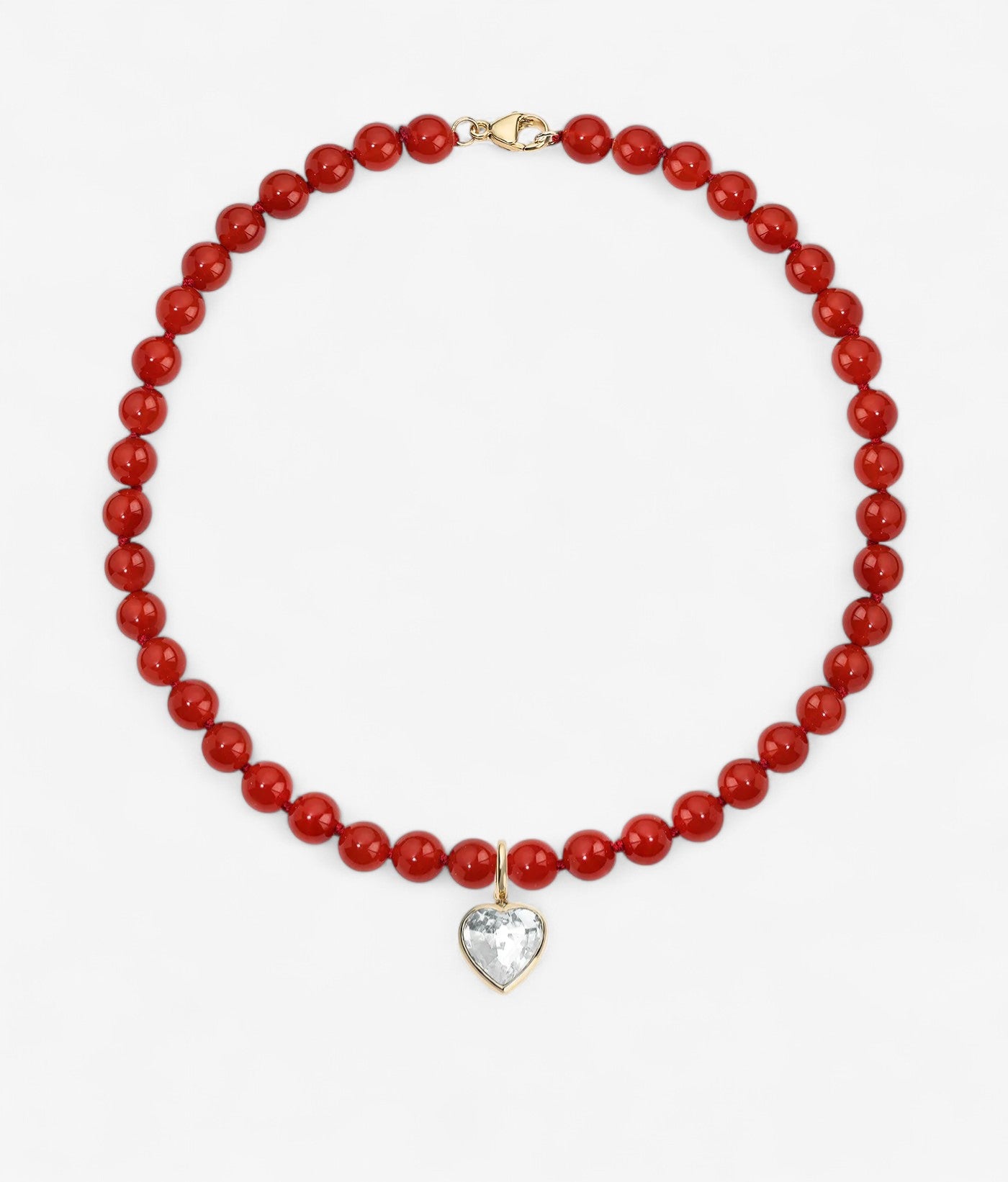 Red Agate Beaded Necklace