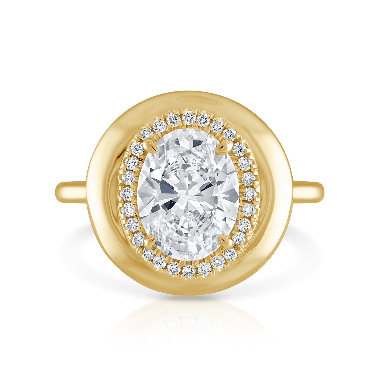 2.01ct Oval Diamond Button Engagement Ring