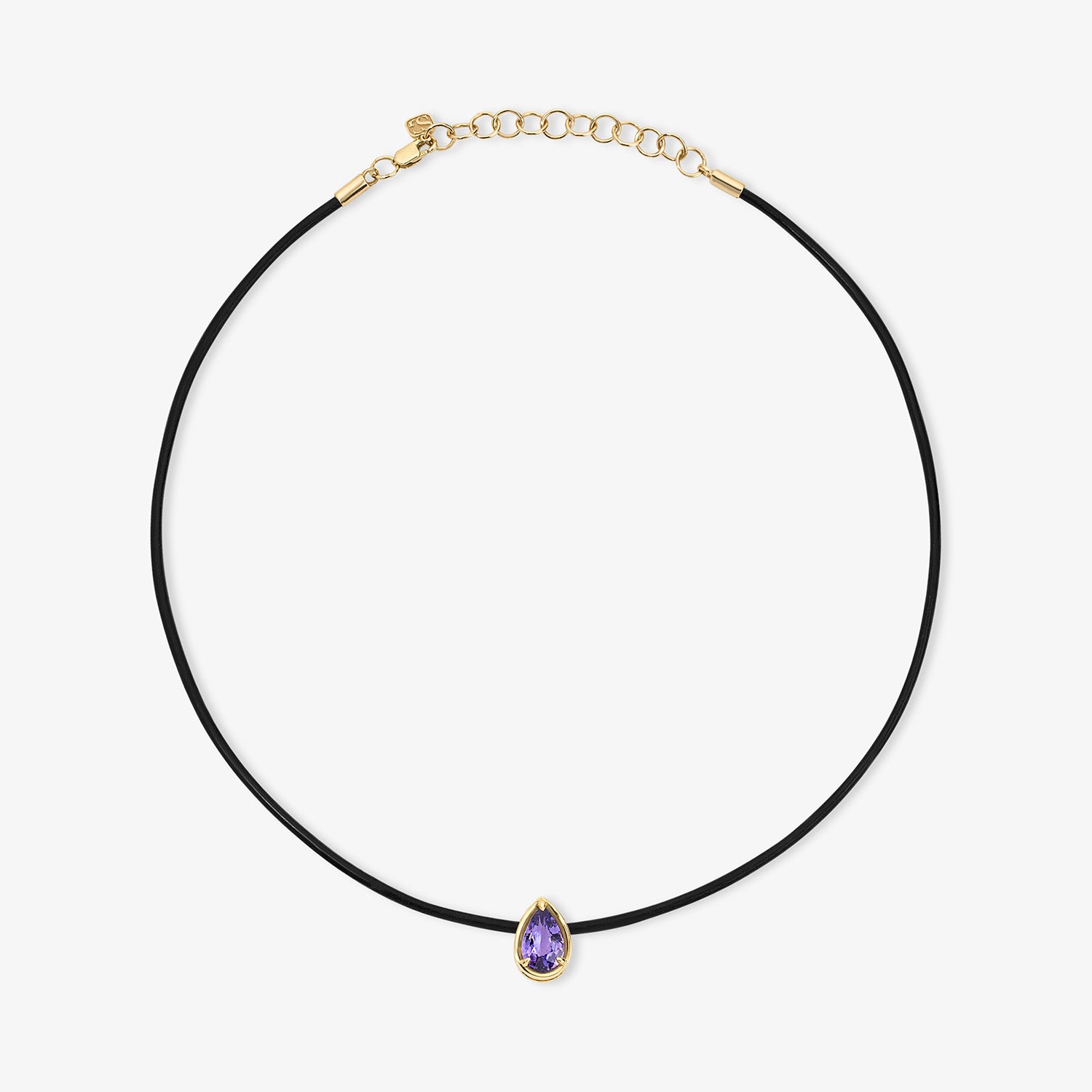 Lavender Sapphire Pear Slider Necklace