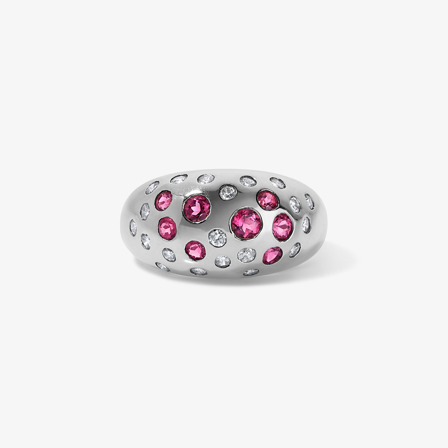 Pink Sapphire and Diamond Bombay Ring