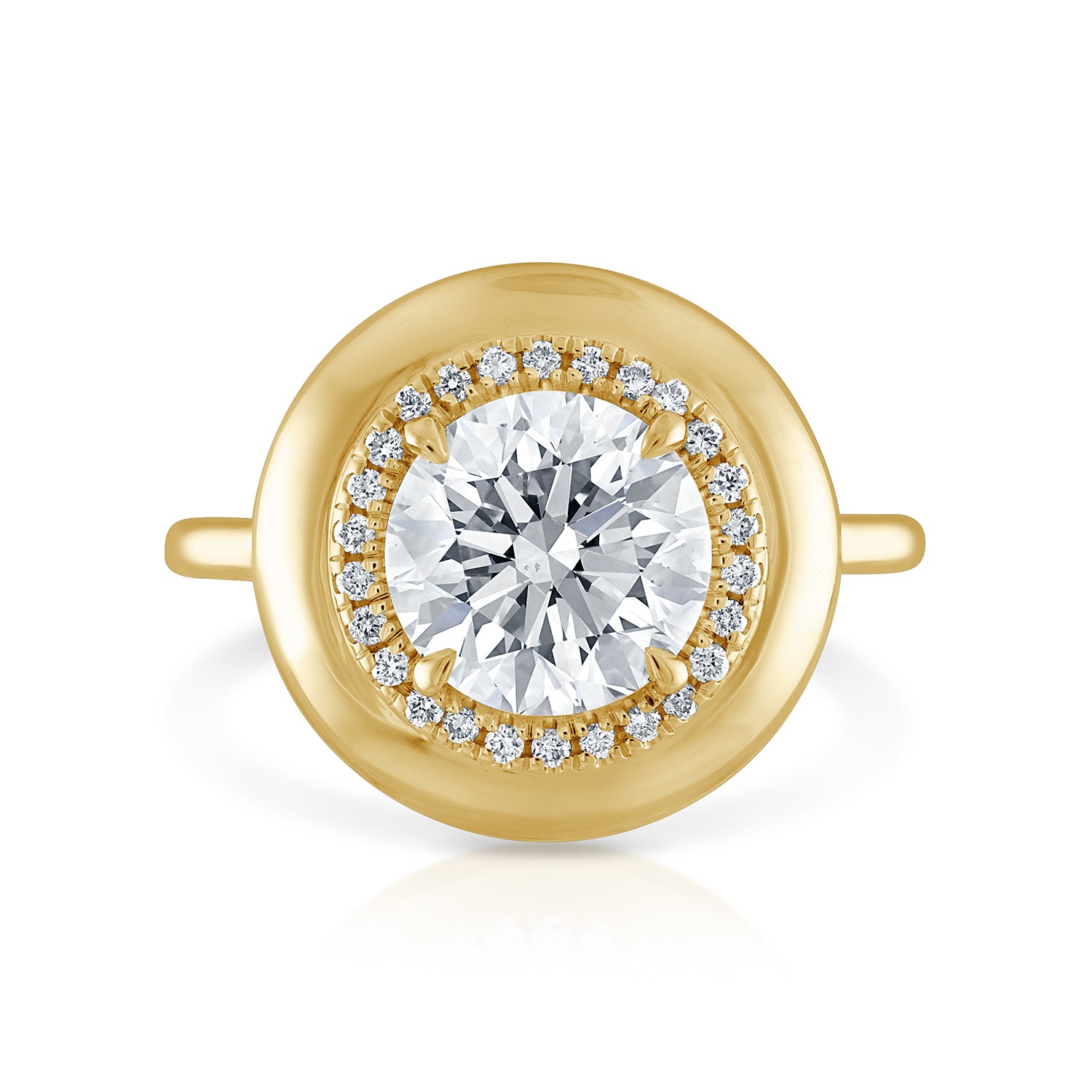 2.02ct Round Diamond Button Engagement Ring