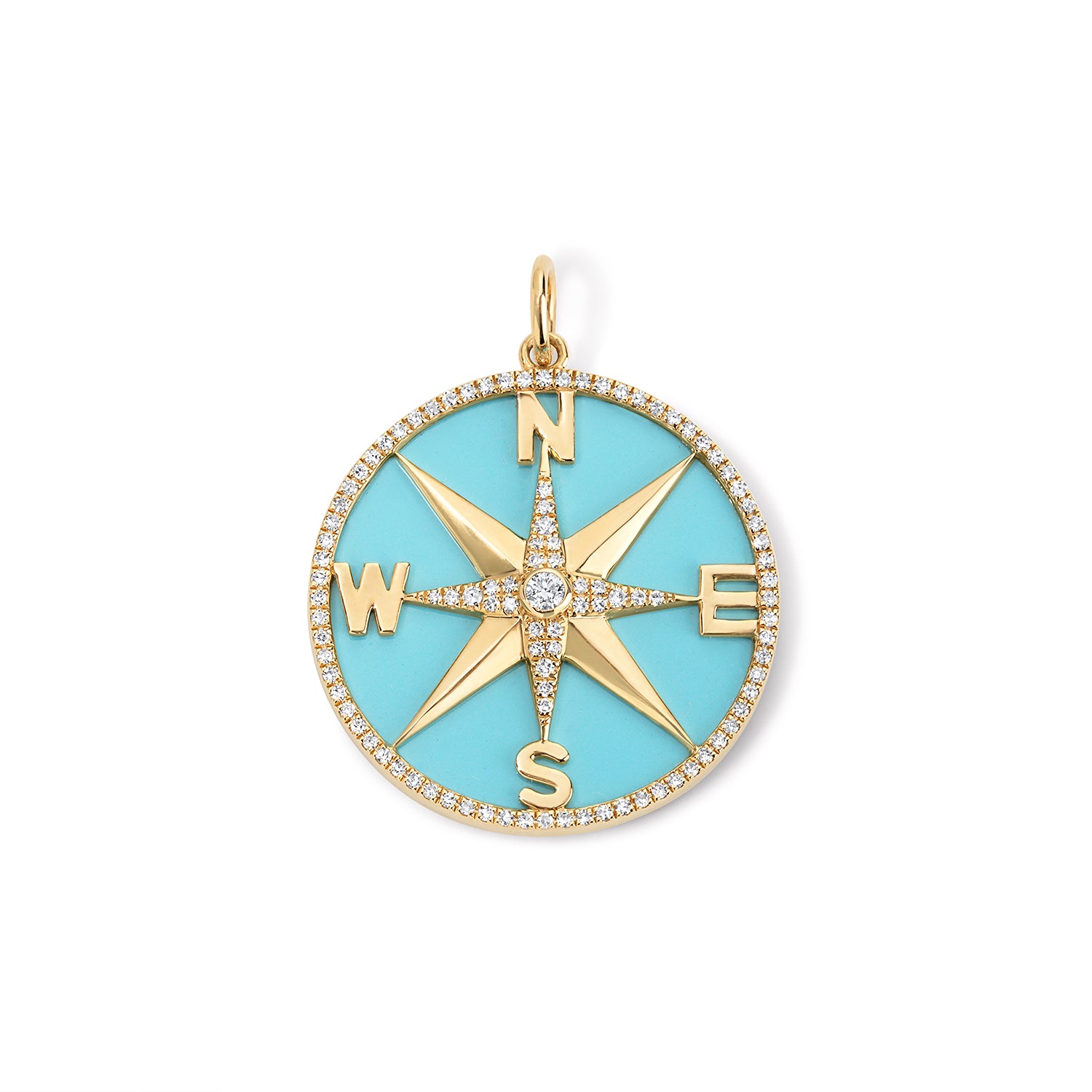 Turquoise Compass Pendant